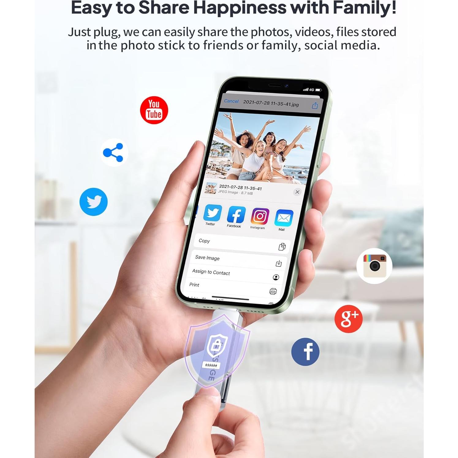 Unidad Flash USB 128GB LESOGE MFi para iPhone y Android