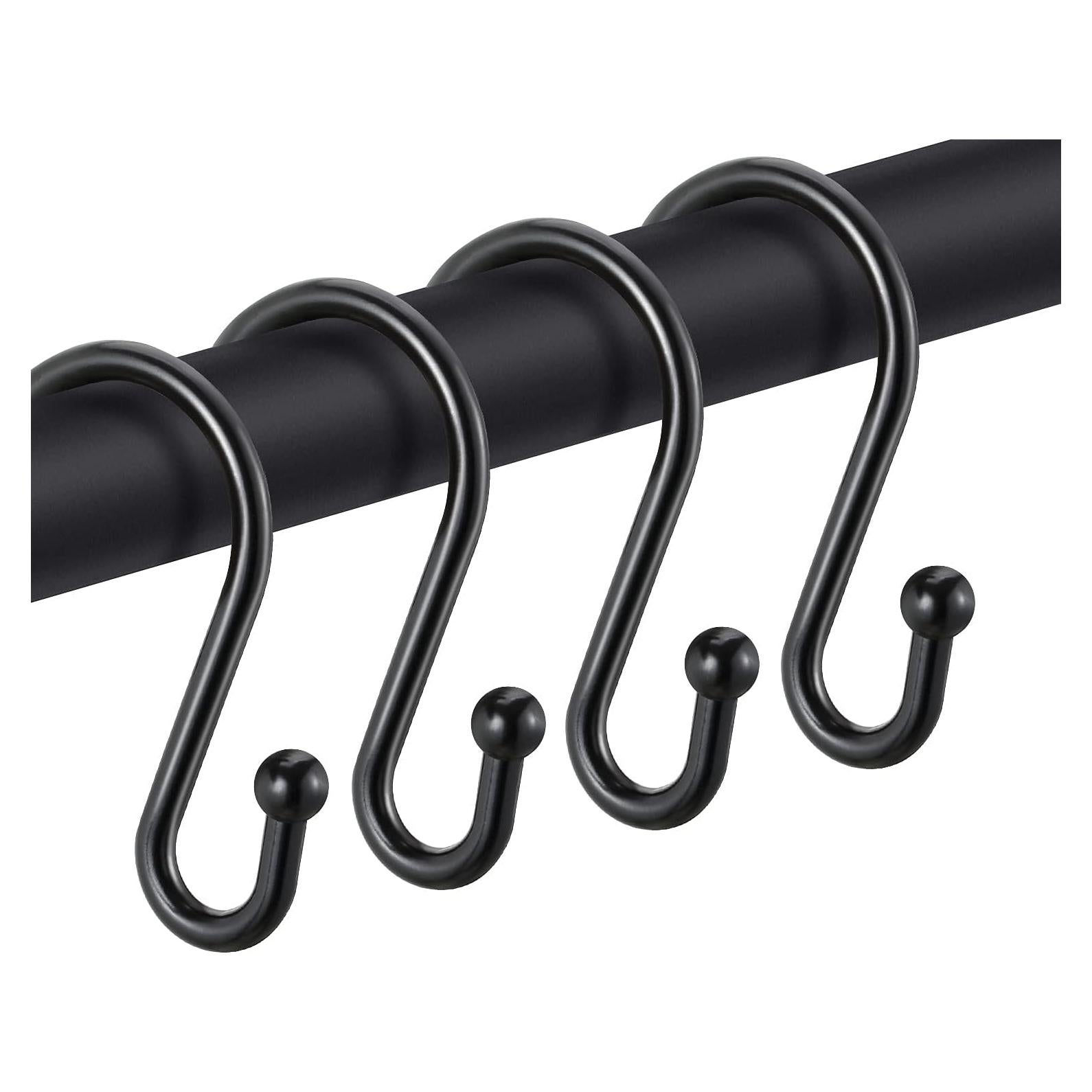 Ganchos de Cortina de Ducha CHICTIE Metal Negro Antióxido - Juego de 12