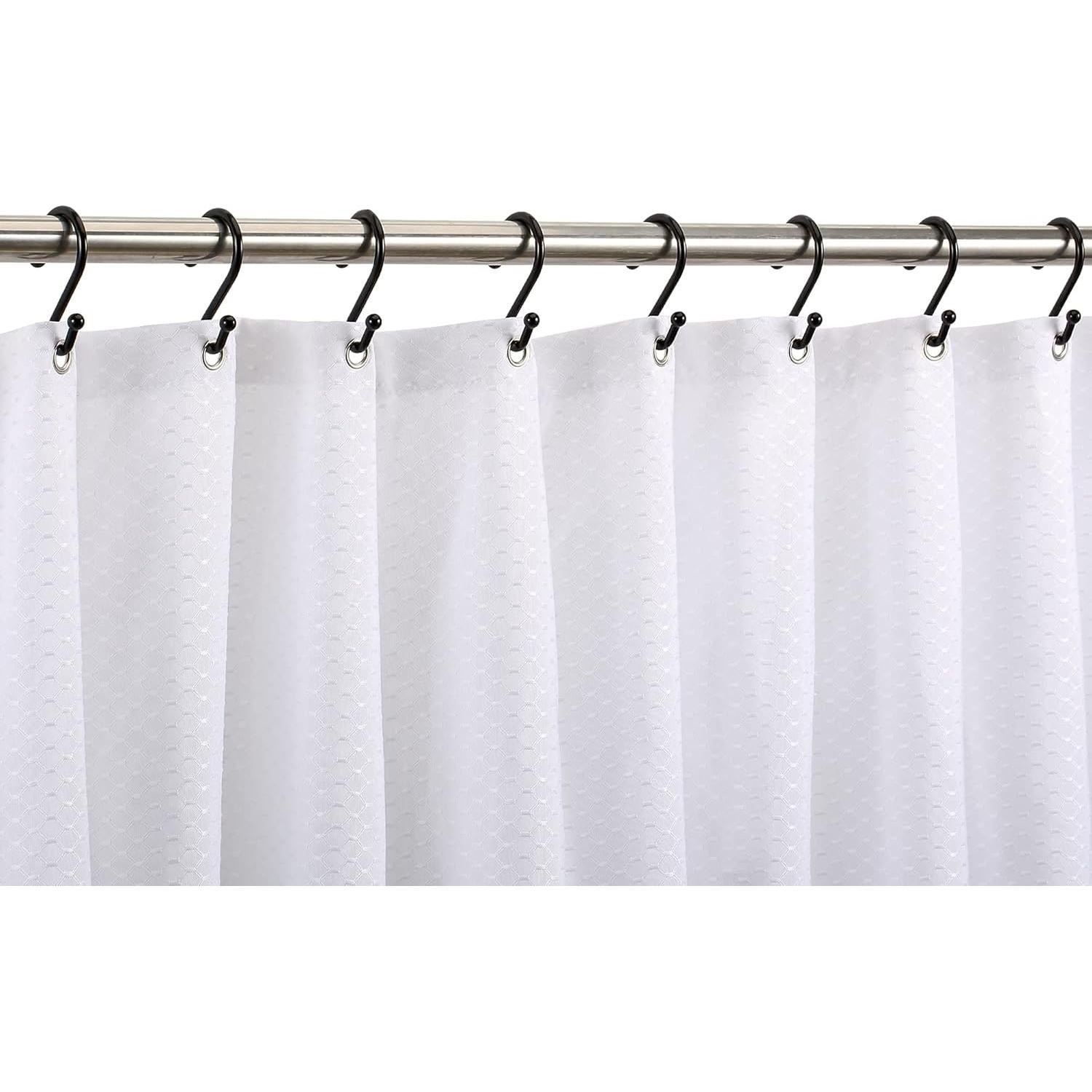 Ganchos de Cortina de Ducha CHICTIE Metal Negro Antióxido - Juego de 12