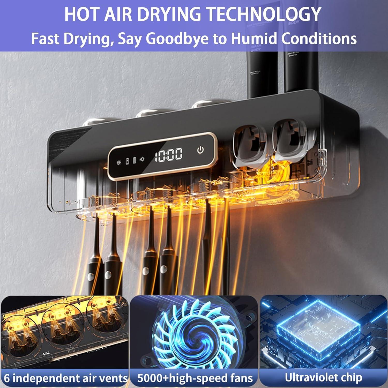 Soporte para Cepillos de Dientes Wekity Blanco con Dispensador Automático