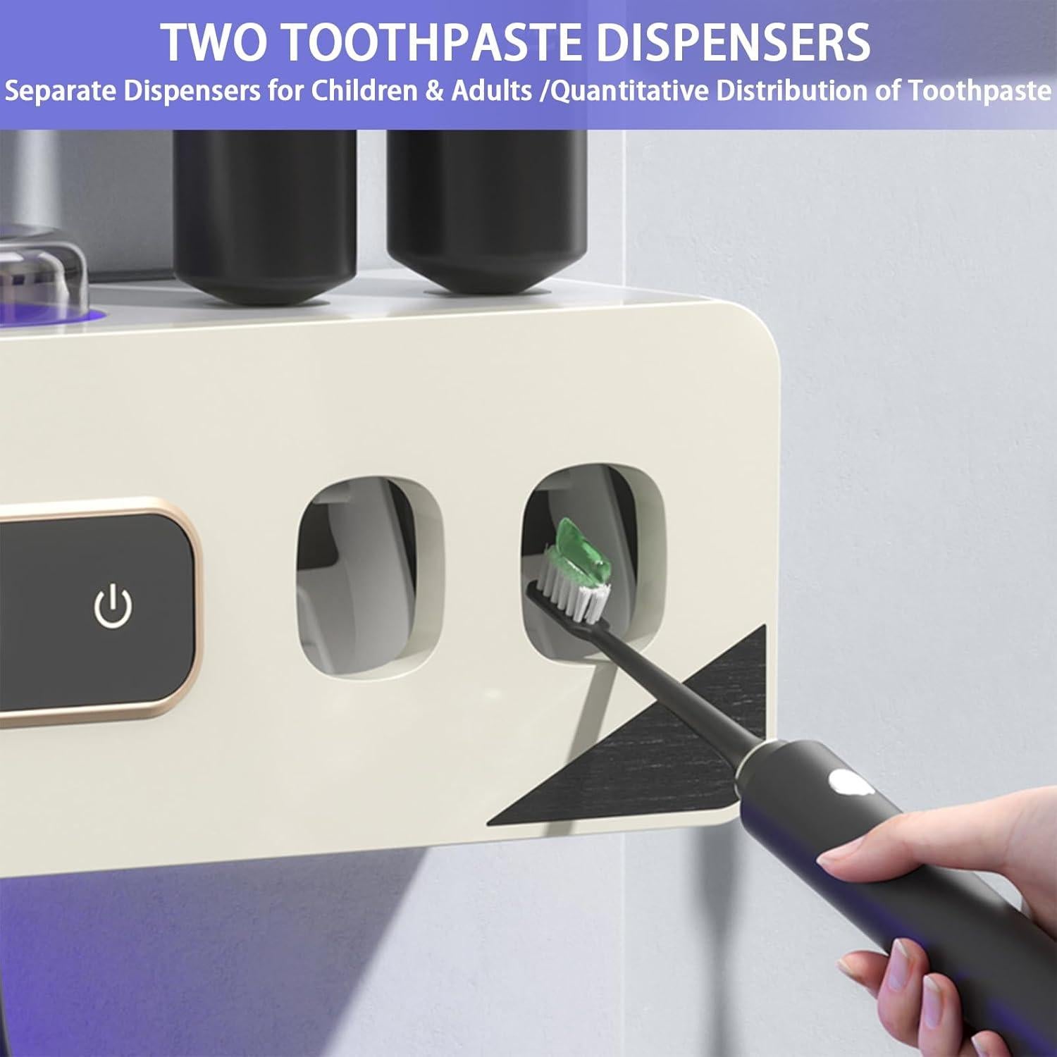 Soporte para Cepillos de Dientes Wekity Blanco con Dispensador Automático