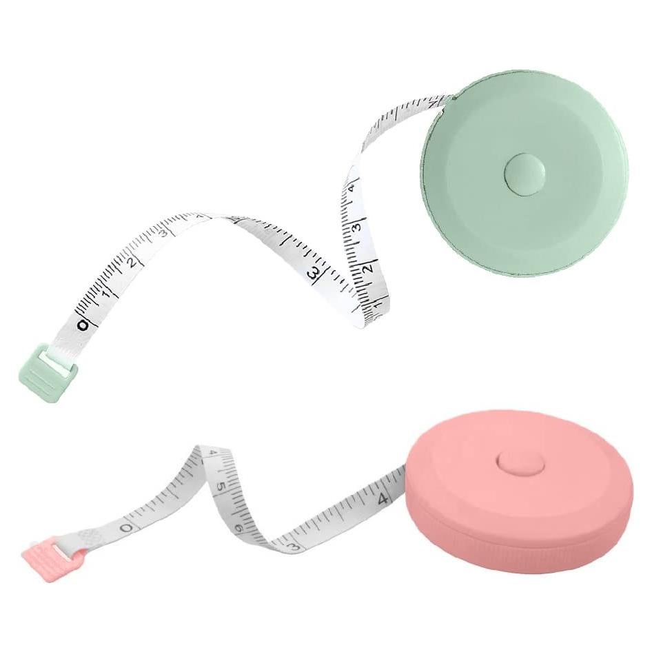 Paquete de 2 cintas métricas retráctiles BrainKer 150 cm