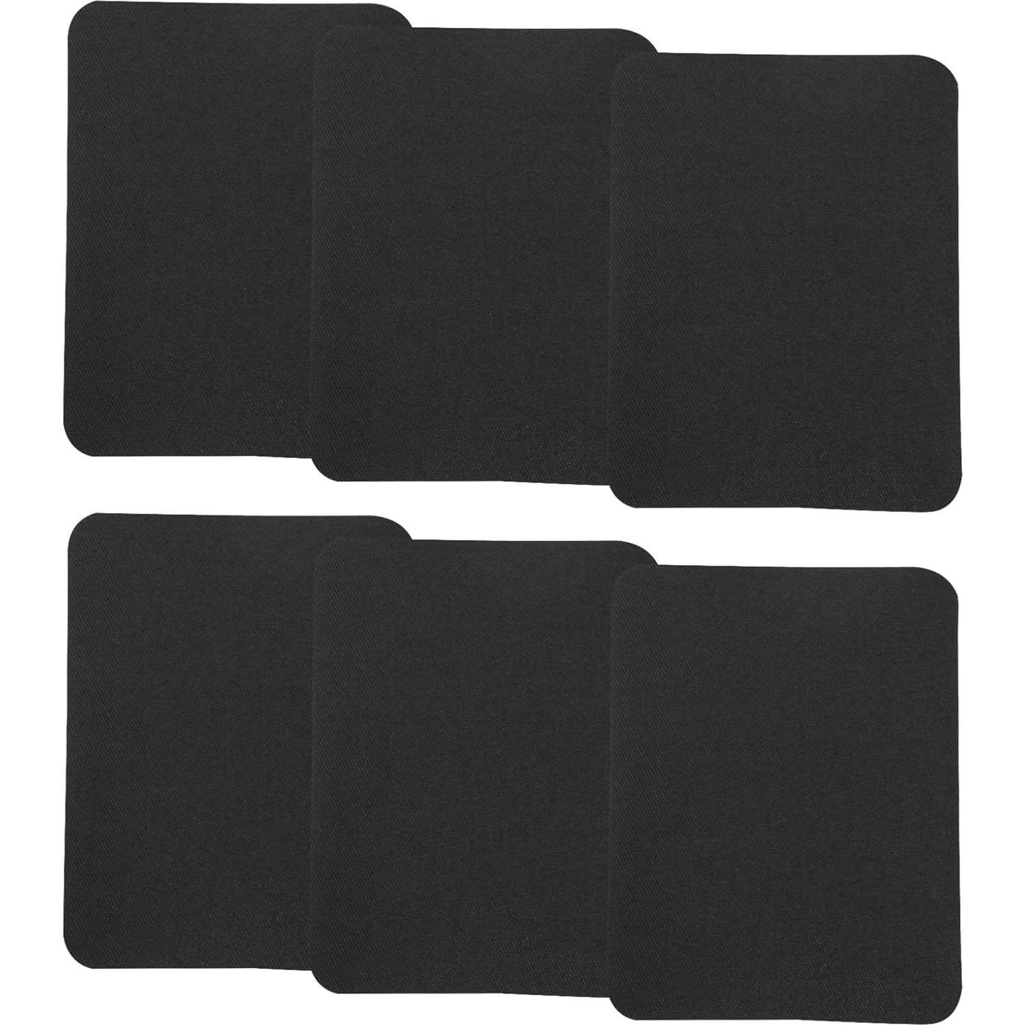 6 Parches Autoadhesivos Negros para Reparación de Ropa 9.4x12.4cm