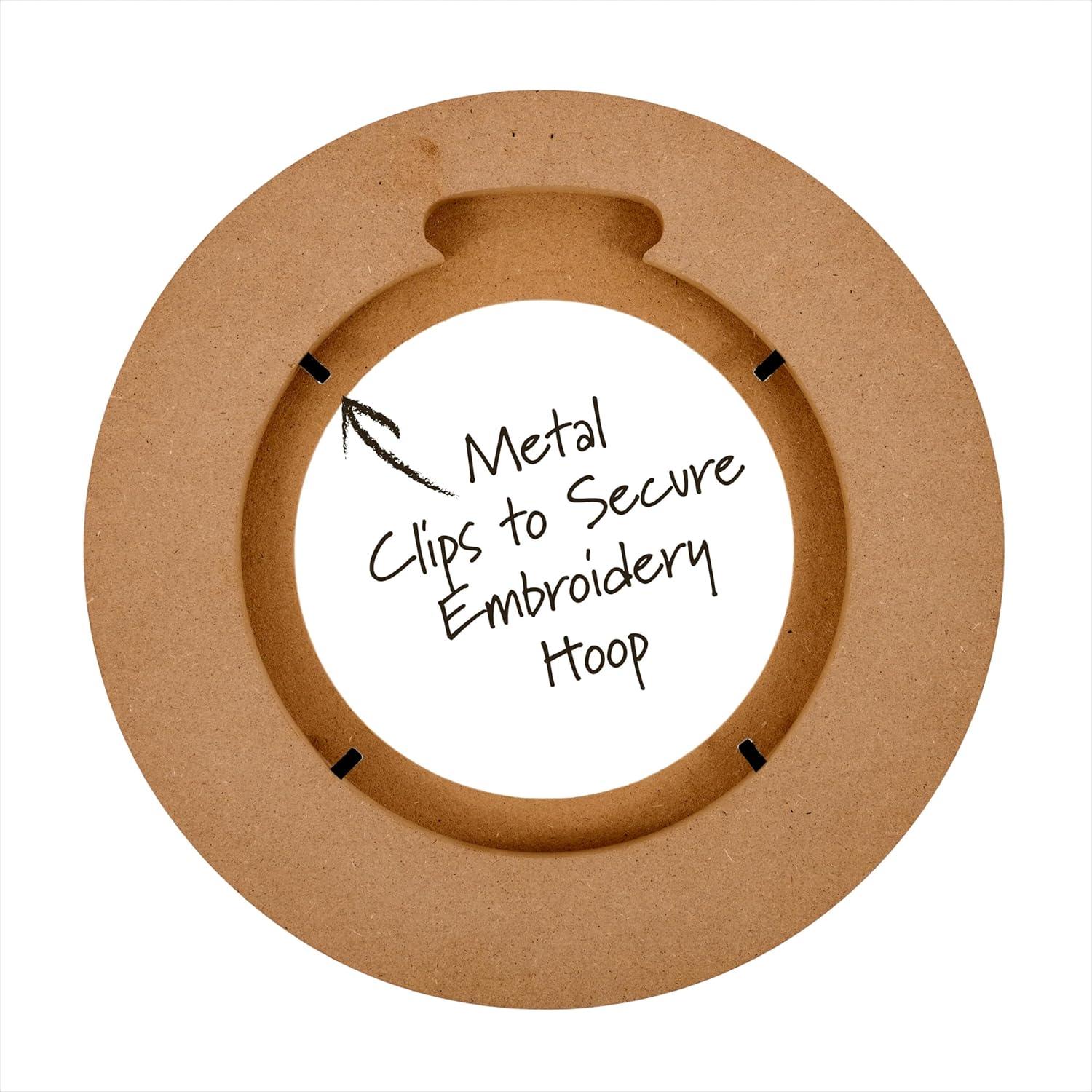 Marco de Aro de Bordado Redondo Plaid 25.4 cm con Perlas