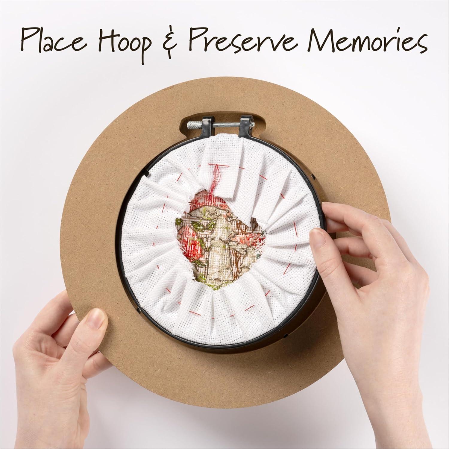 Marco de Aro de Bordado Redondo Plaid 25.4 cm con Perlas