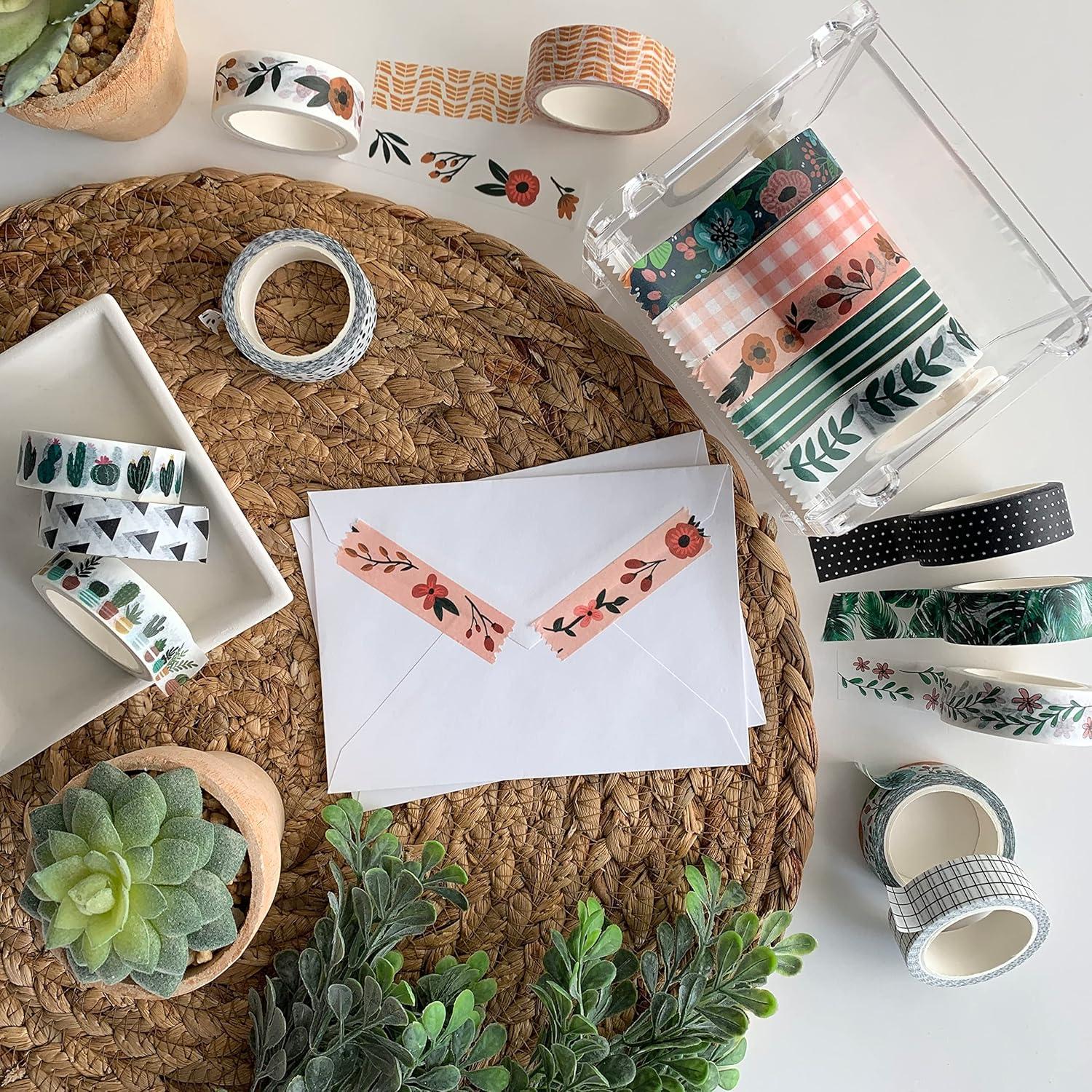 Juego de Washi Tape 16 Rollos 15 mm Cinta Decorativa Pradera