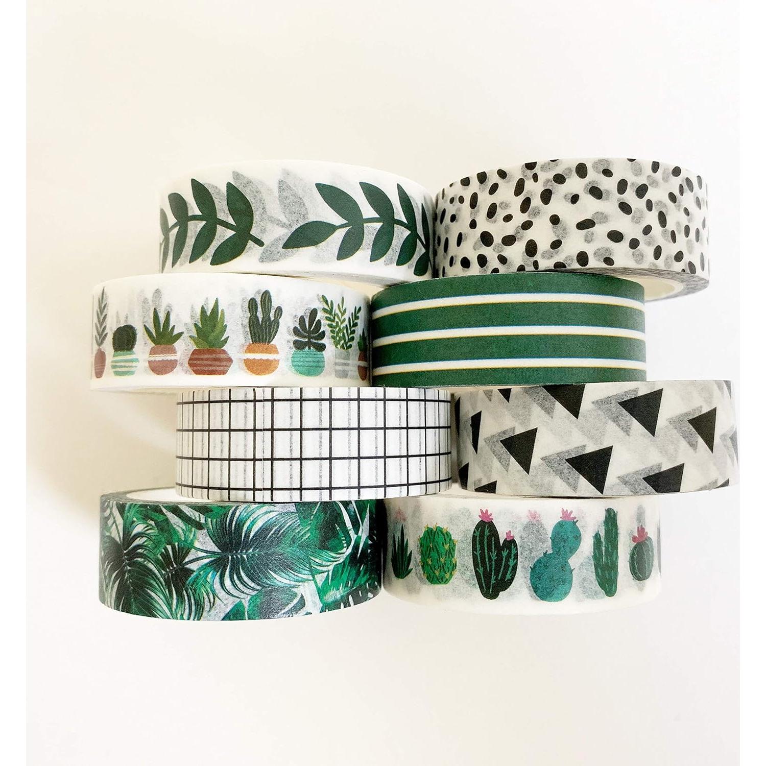 Juego de Washi Tape 16 Rollos 15 mm Cinta Decorativa Pradera