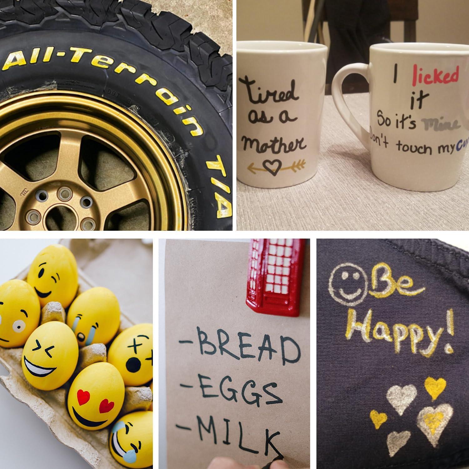 Marcadores Acrílicos Permanentes Overseas - Paquete de 3, Negro