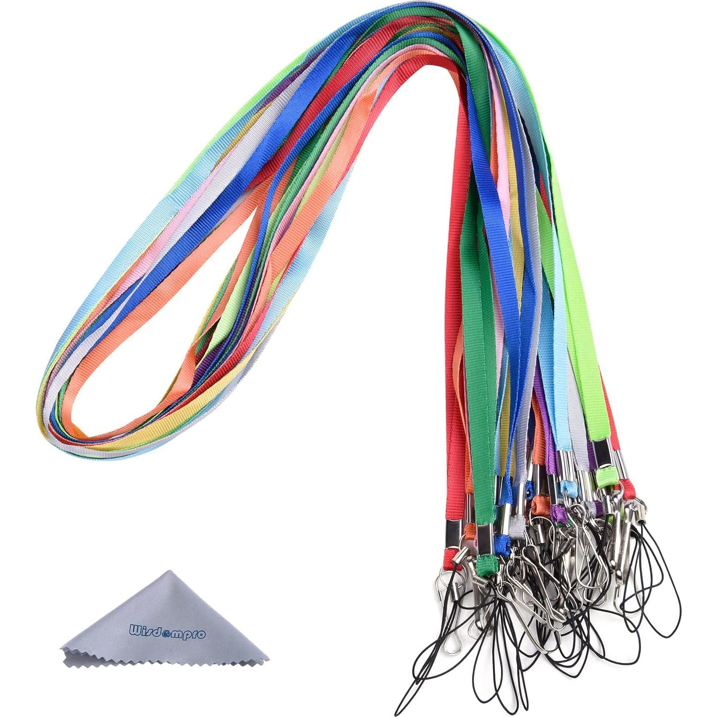 Paquete de 20 Lanyards de Nylon Wisdompro 43 cm con Clip J