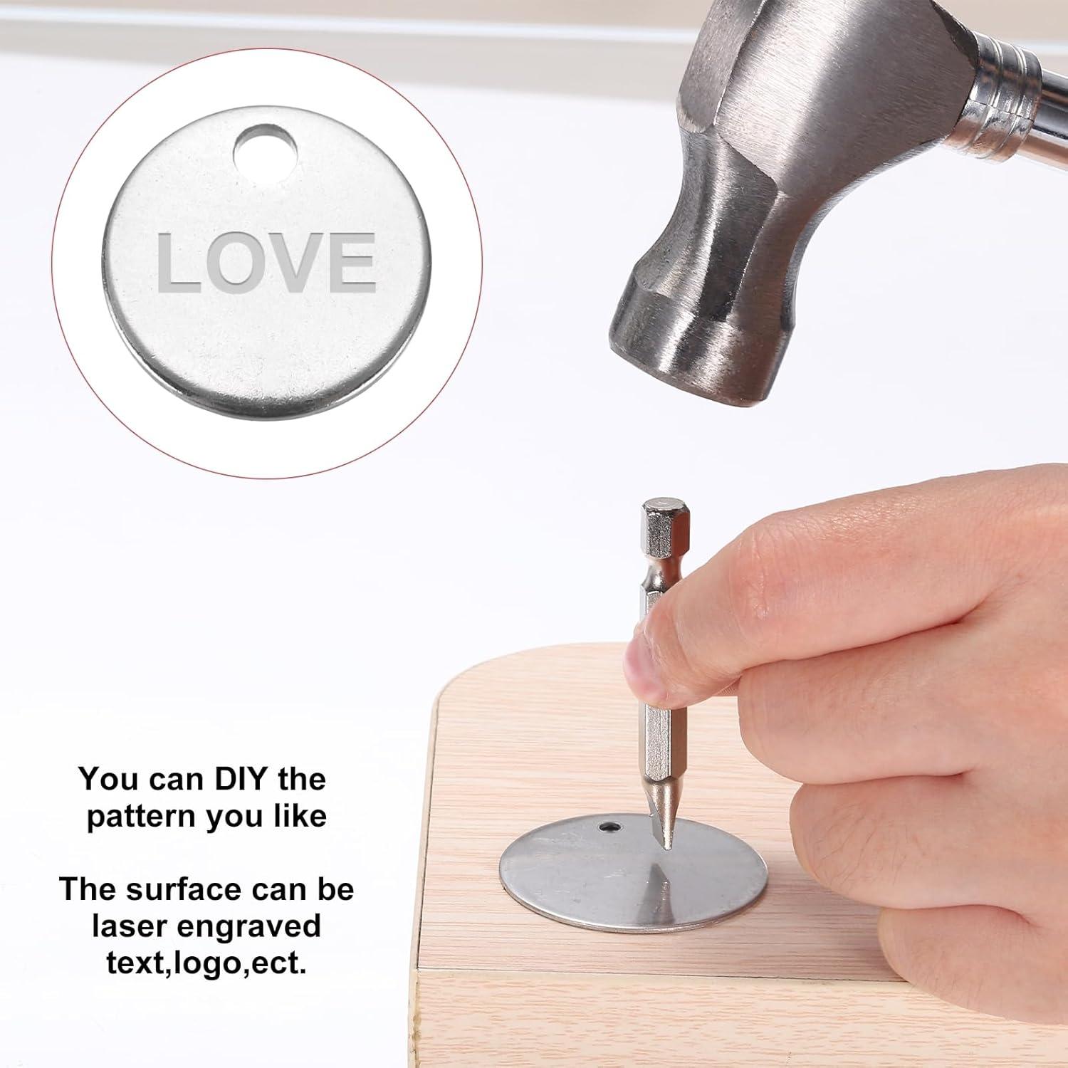 Etiquetas de Acero Inoxidable MECCANIXITY 25 Pcs 8mm Plata