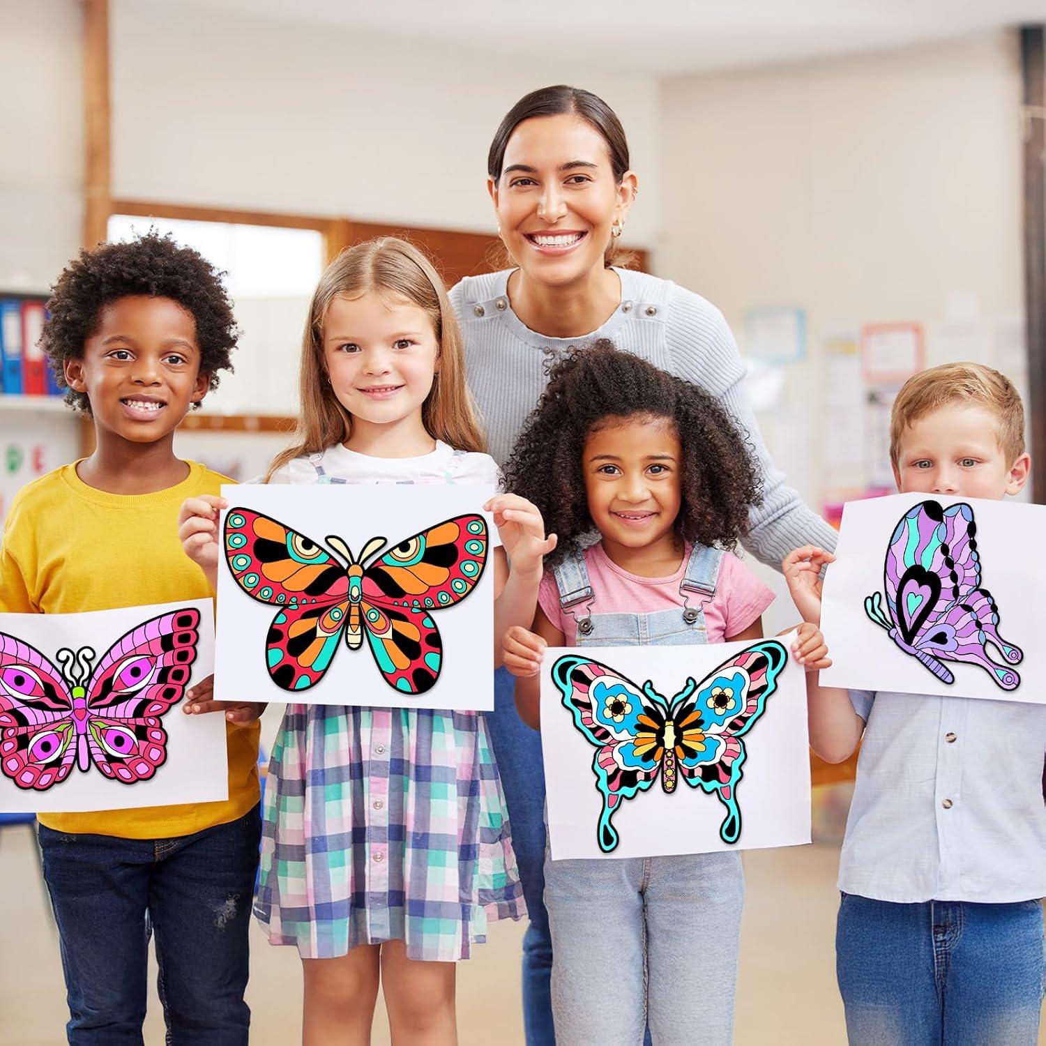 Kit de Pósters de Colorear Terciopelo Mariposa 48pcs EggSun