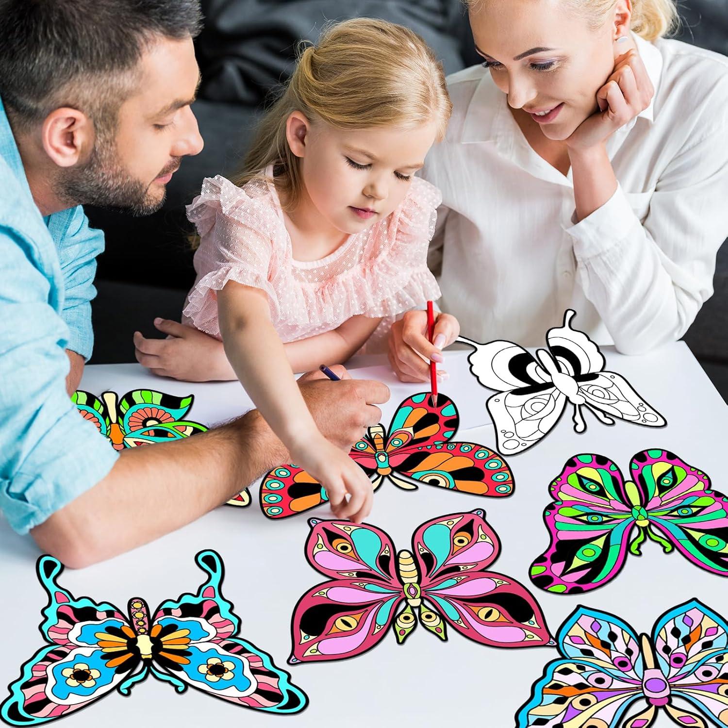 Kit de Pósters de Colorear Terciopelo Mariposa 48pcs EggSun