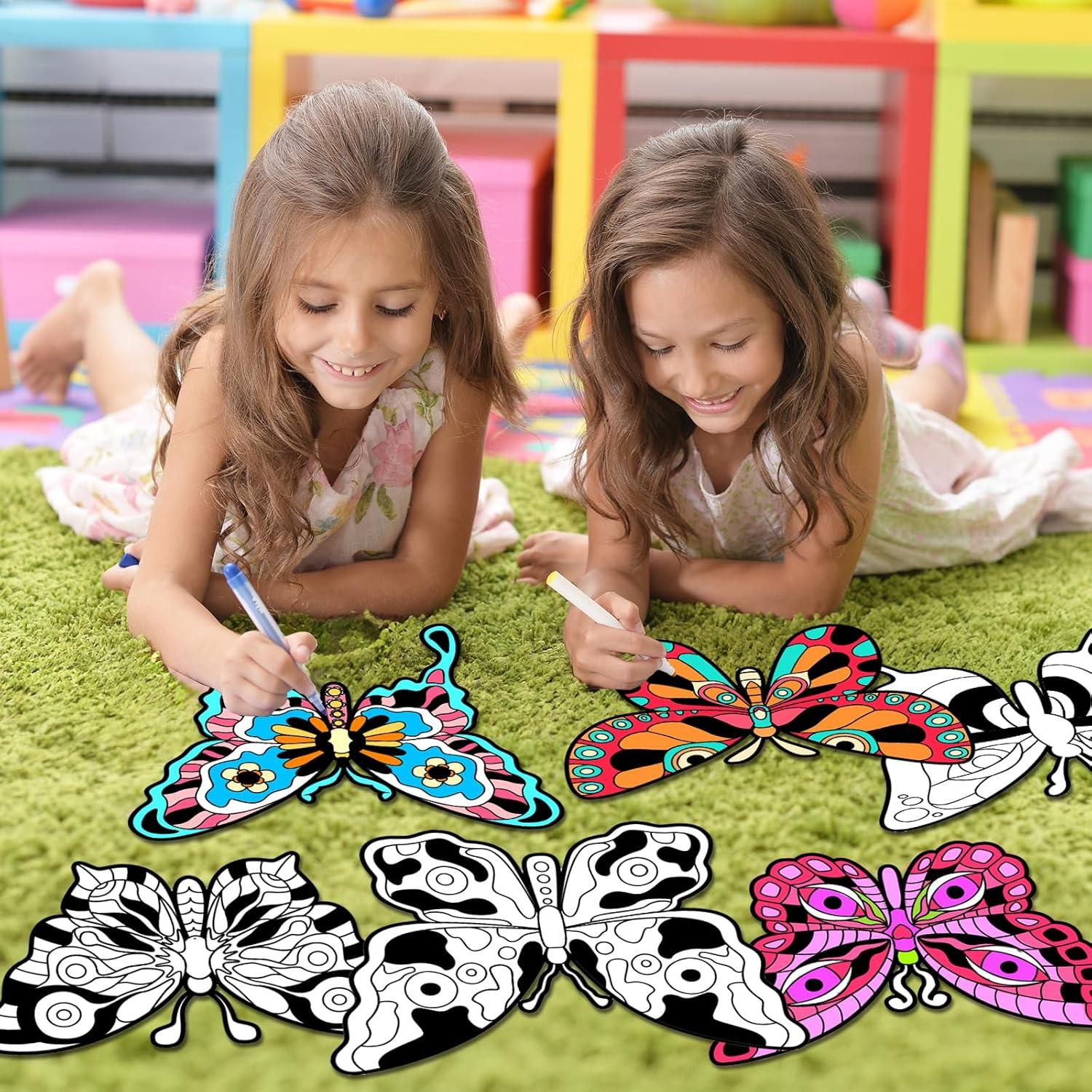 Kit de Pósters de Colorear Terciopelo Mariposa 48pcs EggSun