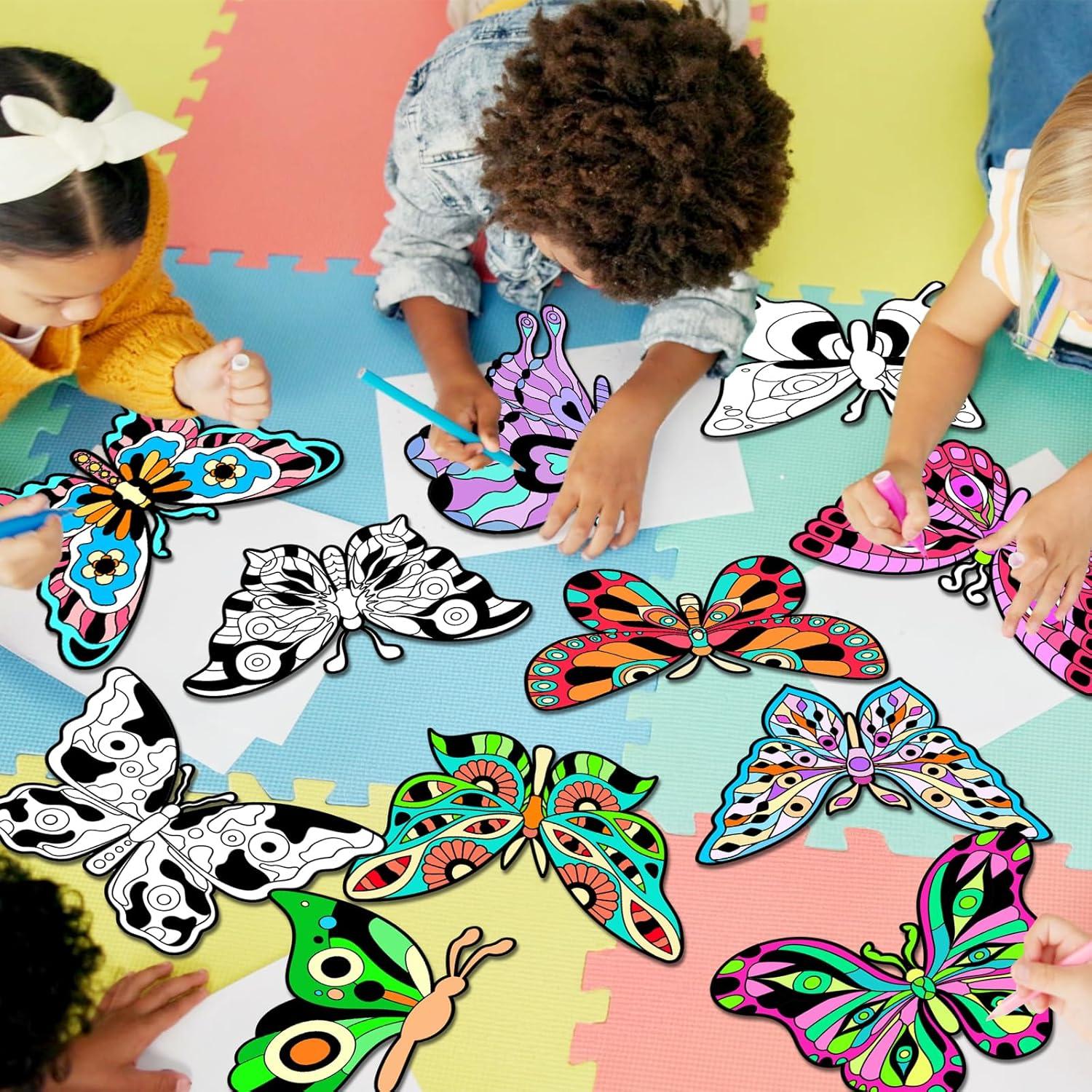 Kit de Pósters de Colorear Terciopelo Mariposa 48pcs EggSun