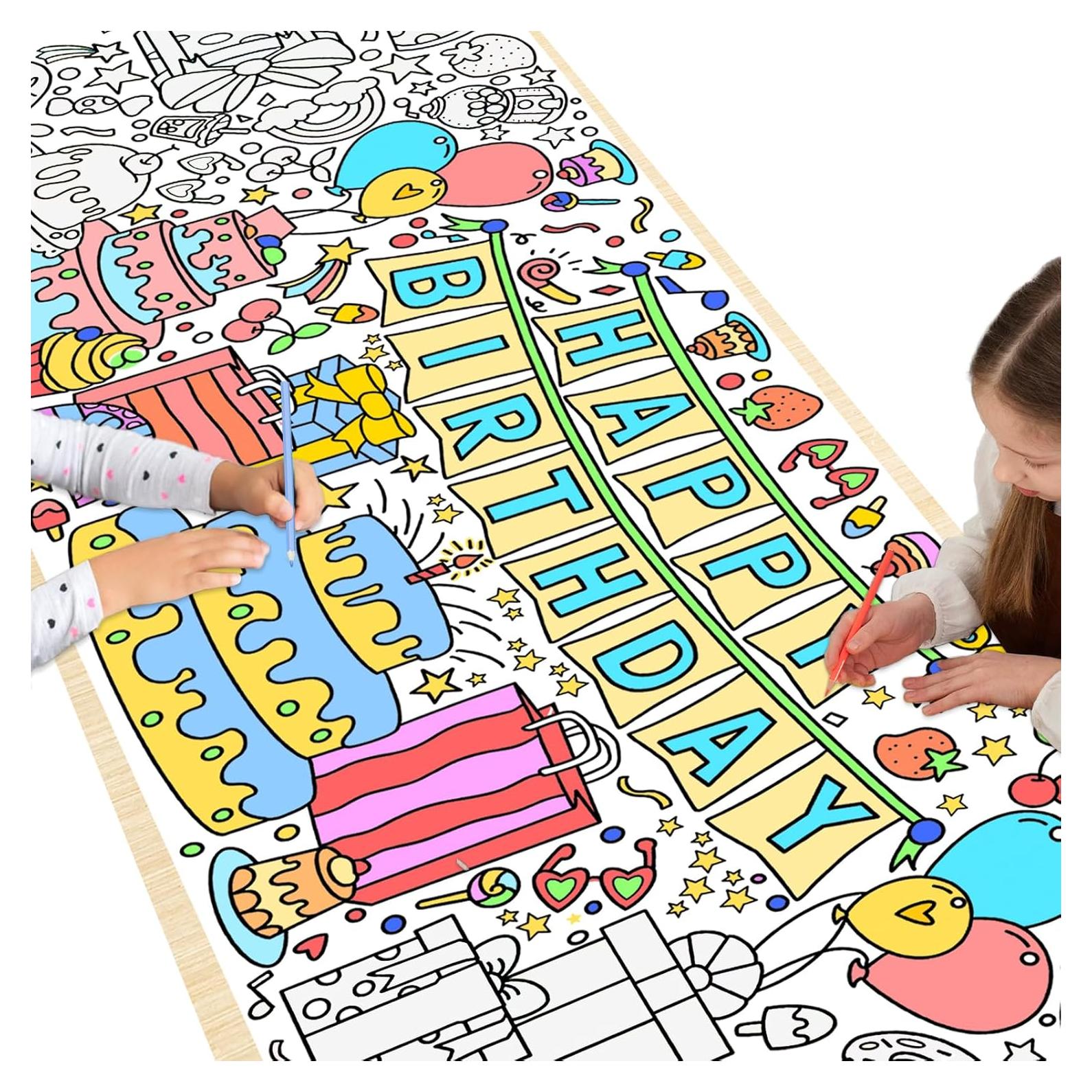 Póster para Colorear Gigante HAPMARS 182.88x59.94 cm Cumpleaños