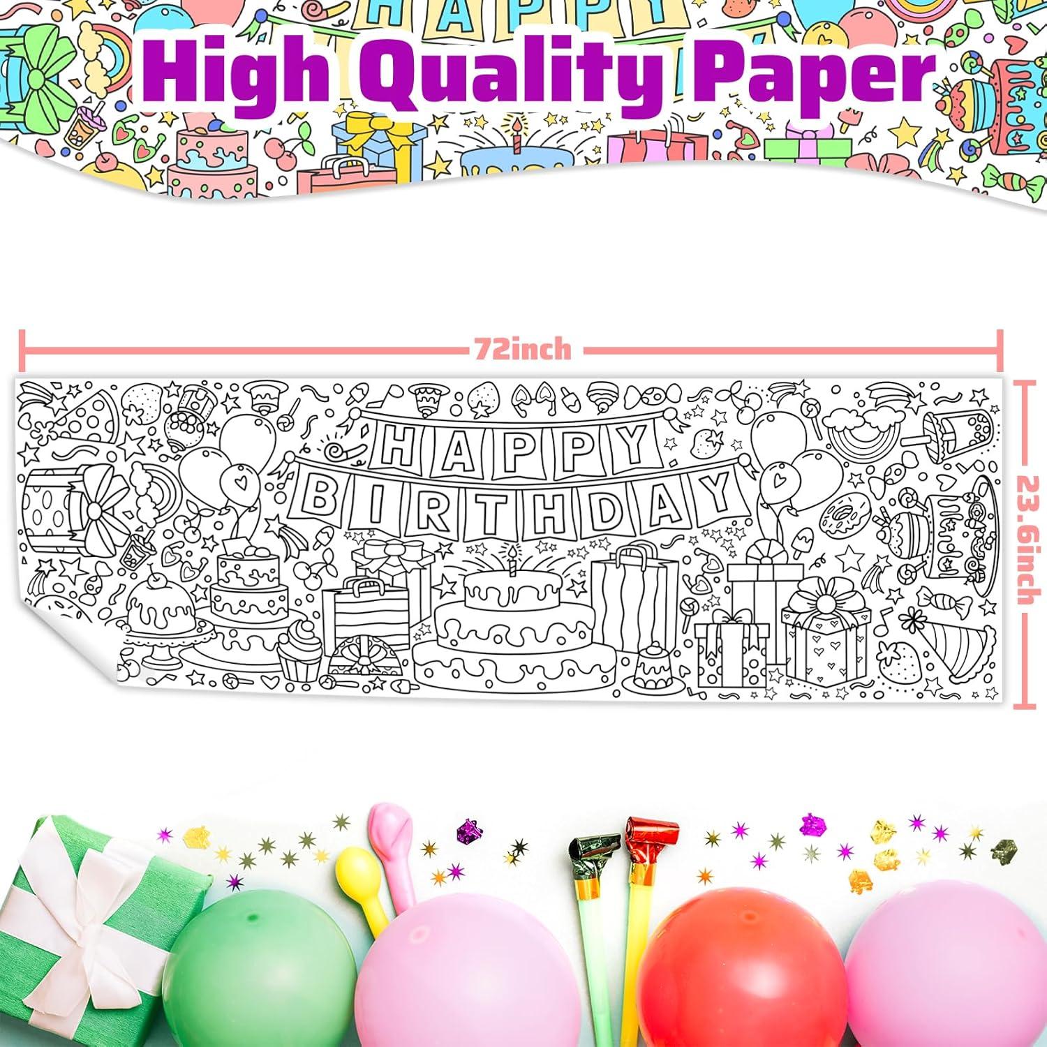 Póster para Colorear Gigante HAPMARS 182.88x59.94 cm Cumpleaños