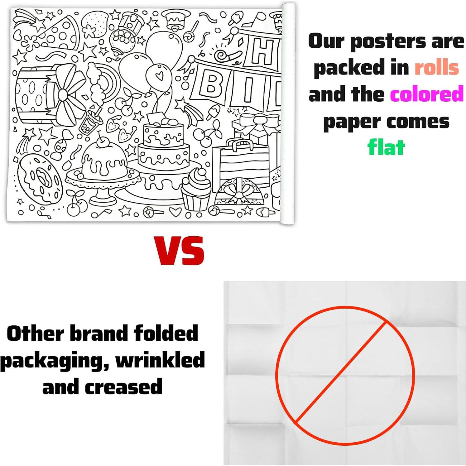 Póster para Colorear Gigante HAPMARS 182.88x59.94 cm Cumpleaños