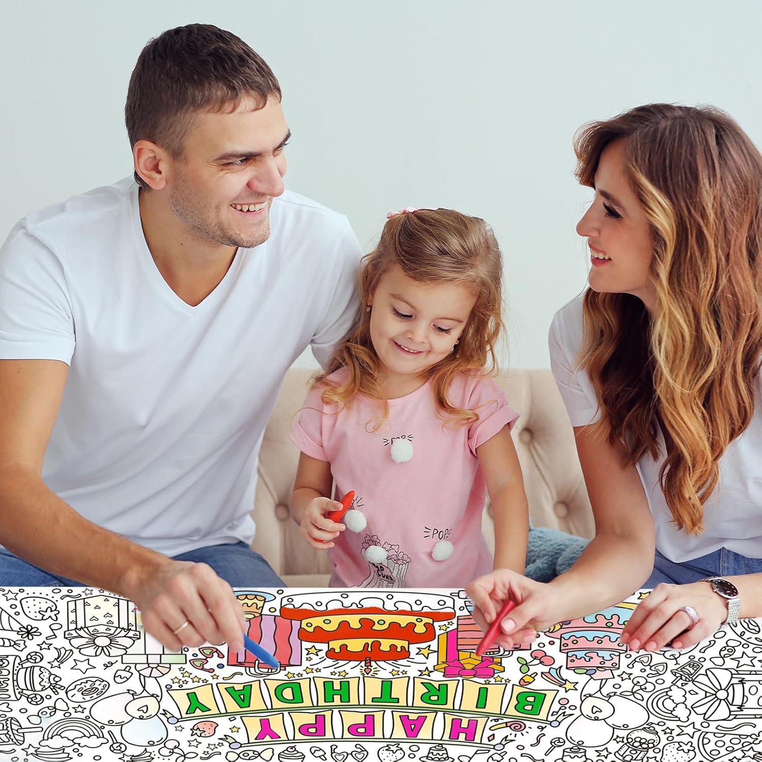 Póster para Colorear Gigante HAPMARS 182.88x59.94 cm Cumpleaños