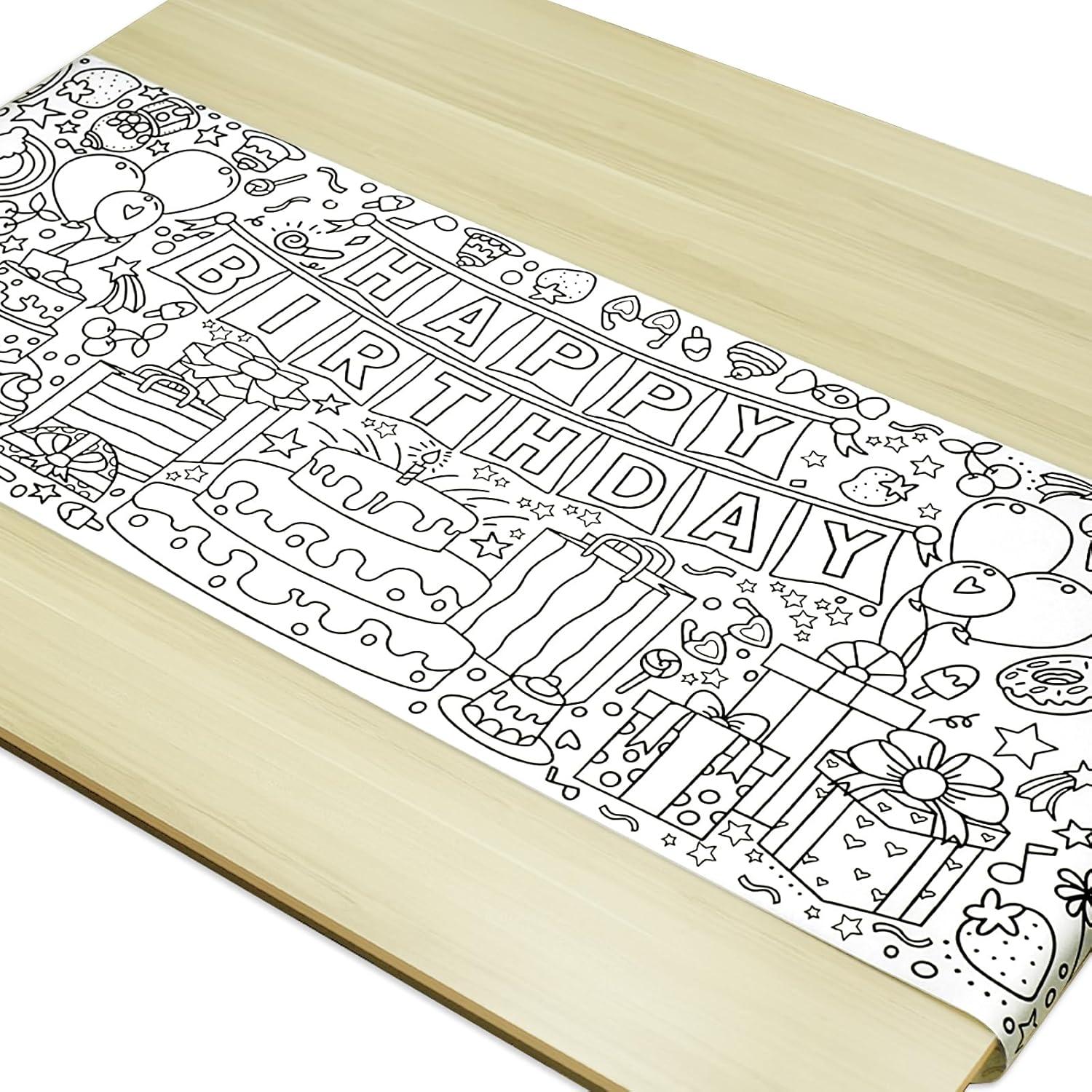 Póster para Colorear Gigante HAPMARS 182.88x59.94 cm Cumpleaños