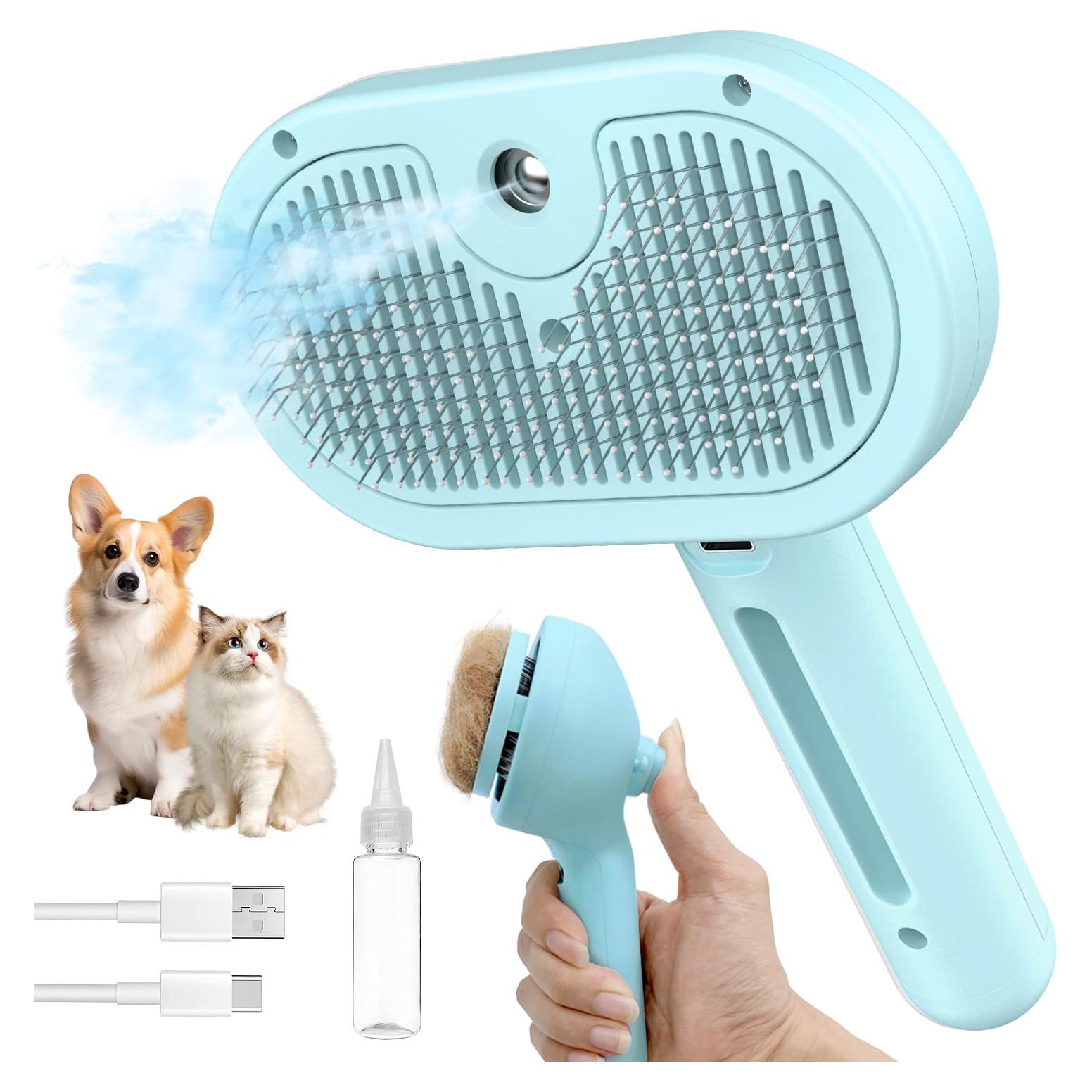 Cepillo para Gatos Herokitty con Spray Antiestático Azul