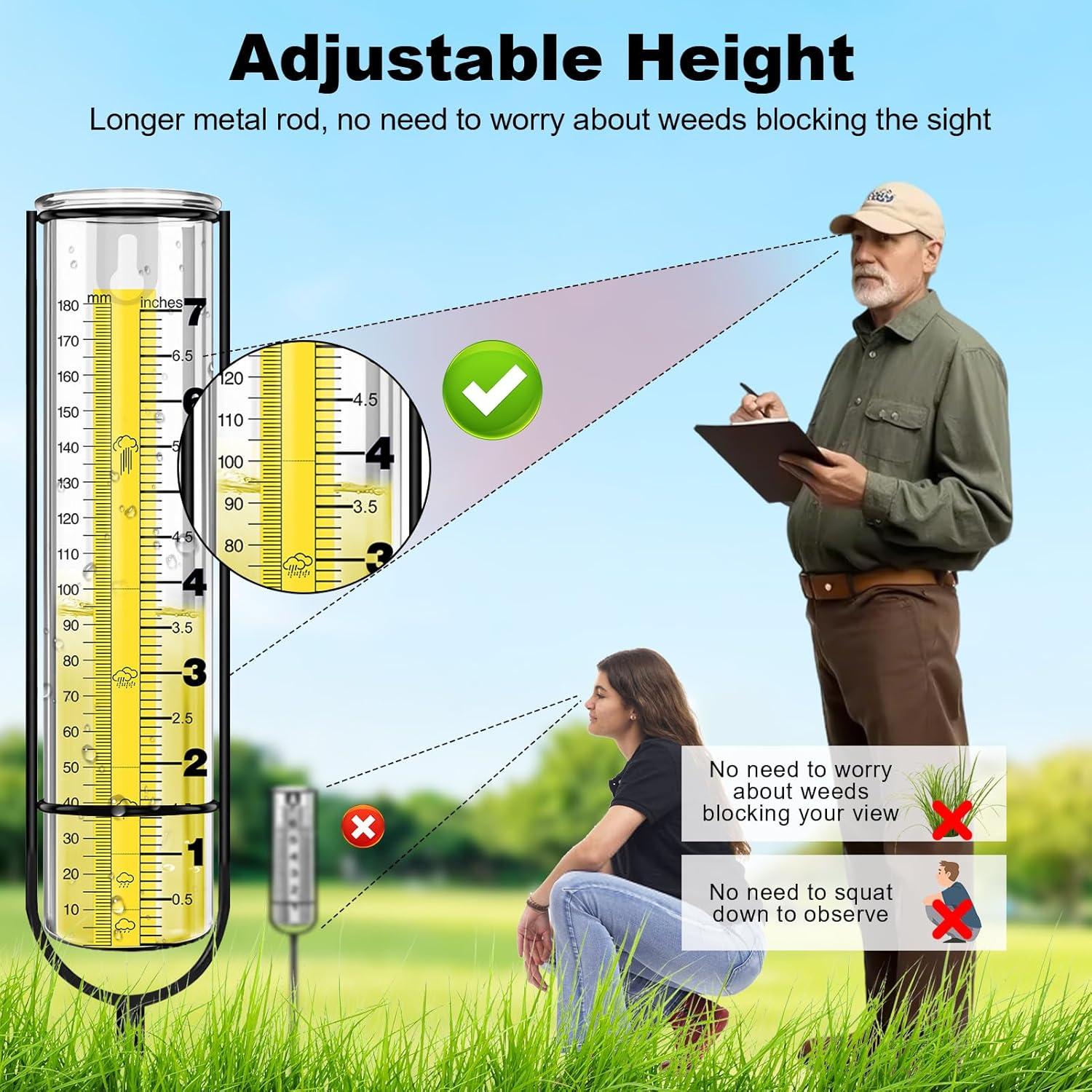 Pluviometro Exterior Remiawy Ajustable 94 cm Amarillo