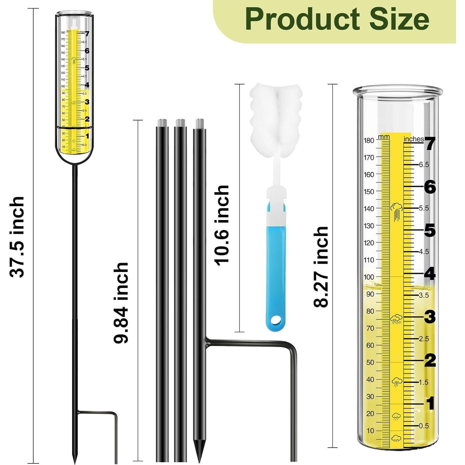 Pluviometro Exterior Remiawy Ajustable 94 cm Amarillo