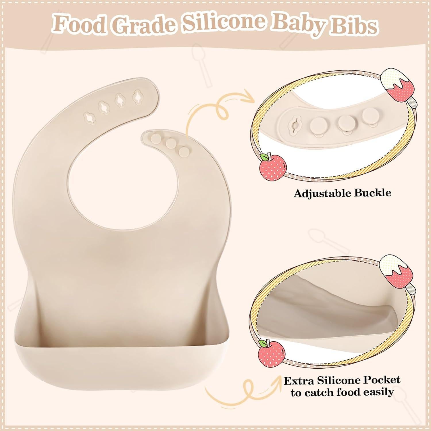Juego de Alimentación de Silicona BXLL 10 Piezas Beige