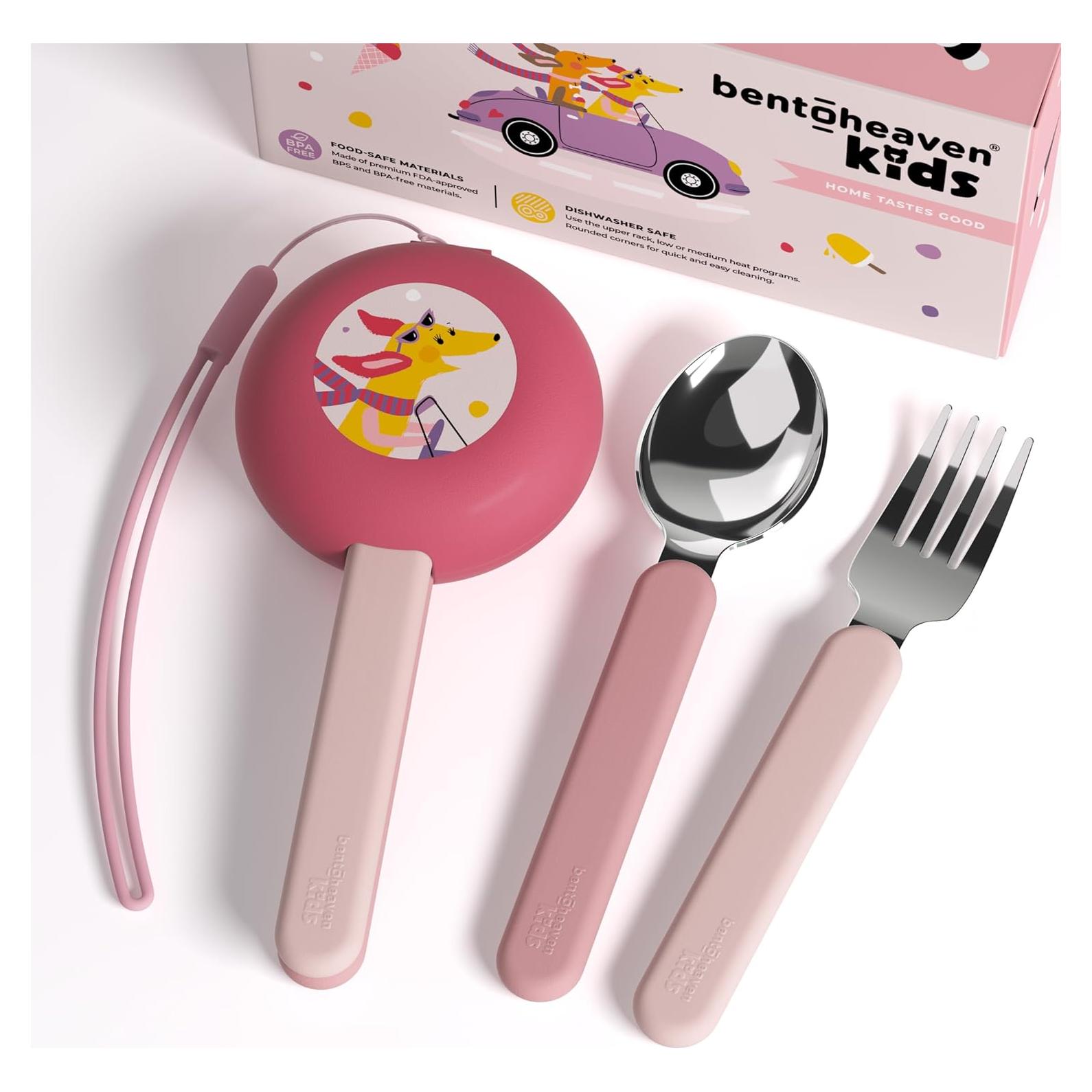 Set de Utensilios de Viaje para Niños Bentoheaven - Acero Inoxidable y Estuche