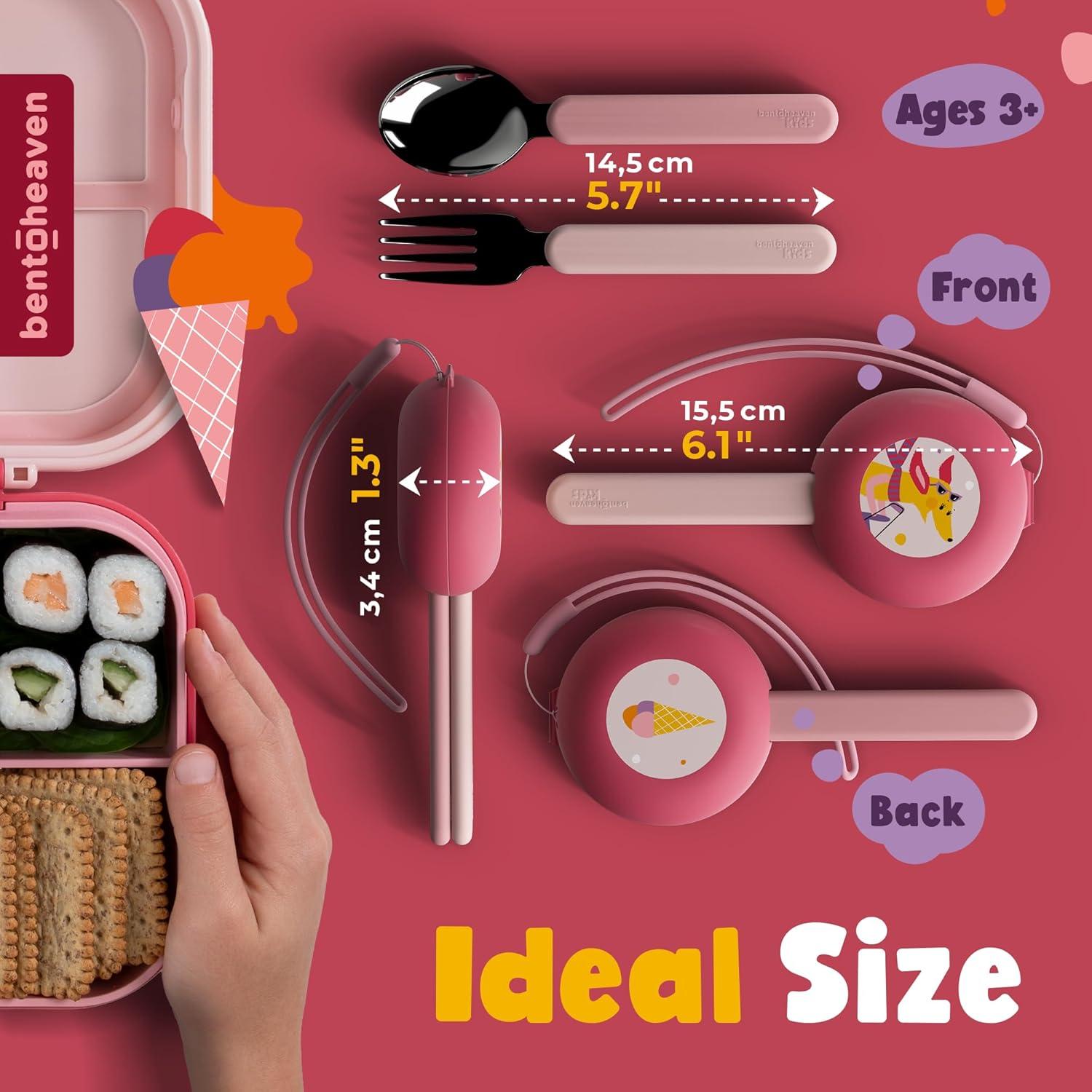 Set de Utensilios de Viaje para Niños Bentoheaven - Acero Inoxidable y Estuche