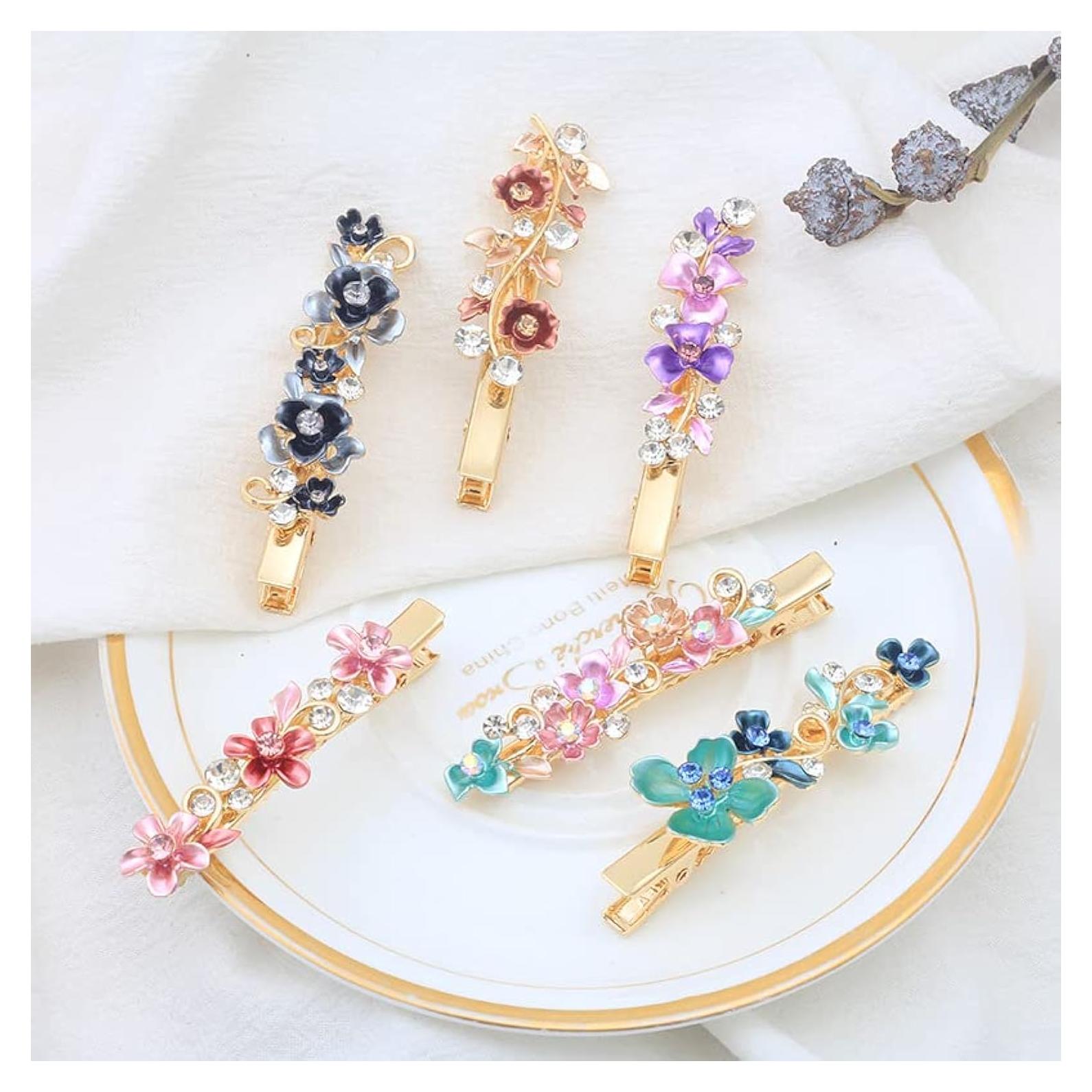 Clips para Cabello de Metal Vintage Coloridos 6pcs Whitebridge