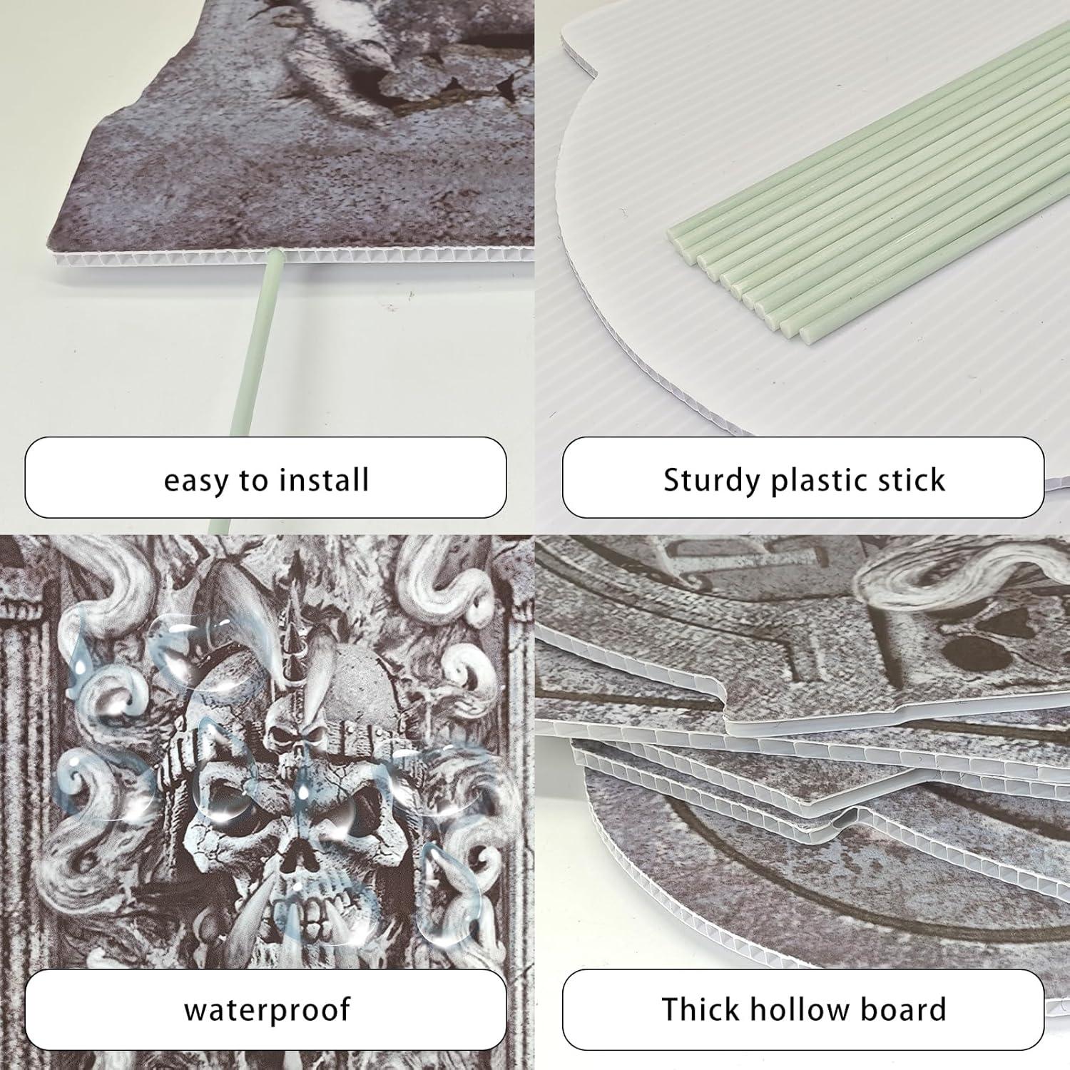 Decoraciones de Halloween Lápidas 6 Pcs qiyeyeye 34.8 cm