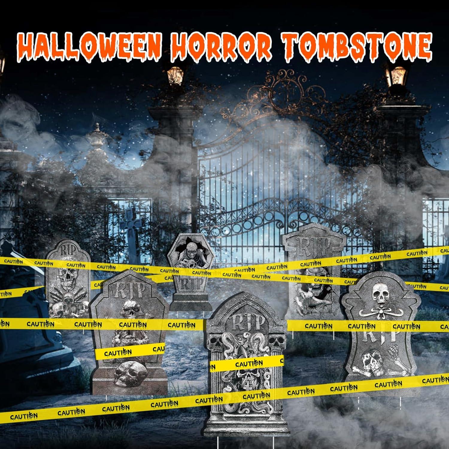 Decoraciones de Halloween Lápidas 6 Pcs qiyeyeye 34.8 cm