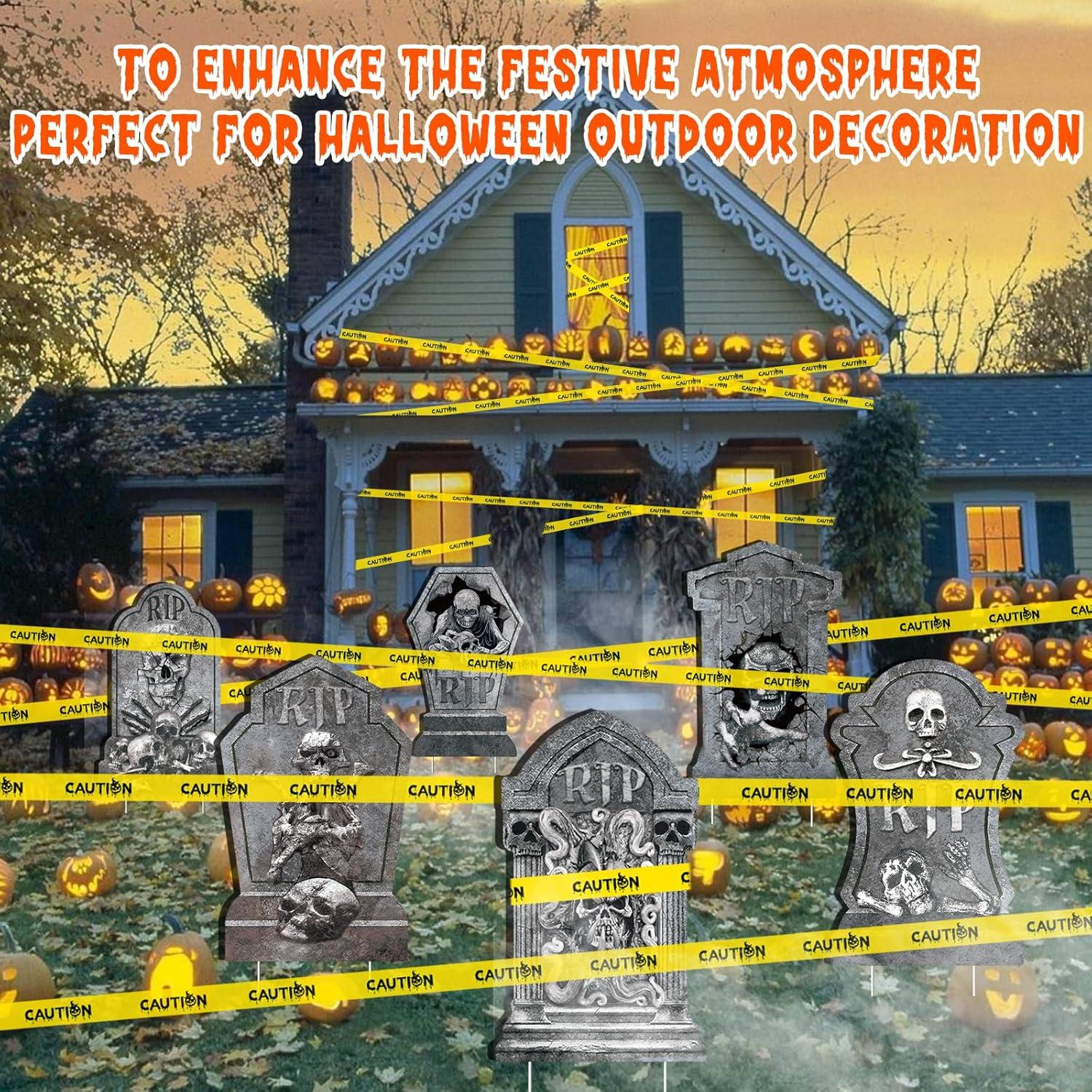 Decoraciones de Halloween Lápidas 6 Pcs qiyeyeye 34.8 cm