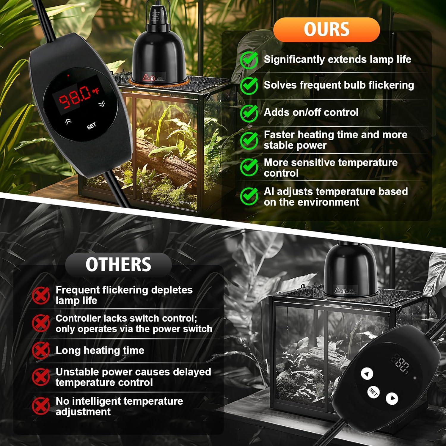 Termostato PID Dimming XFP para Reptiles y Germinación 300W