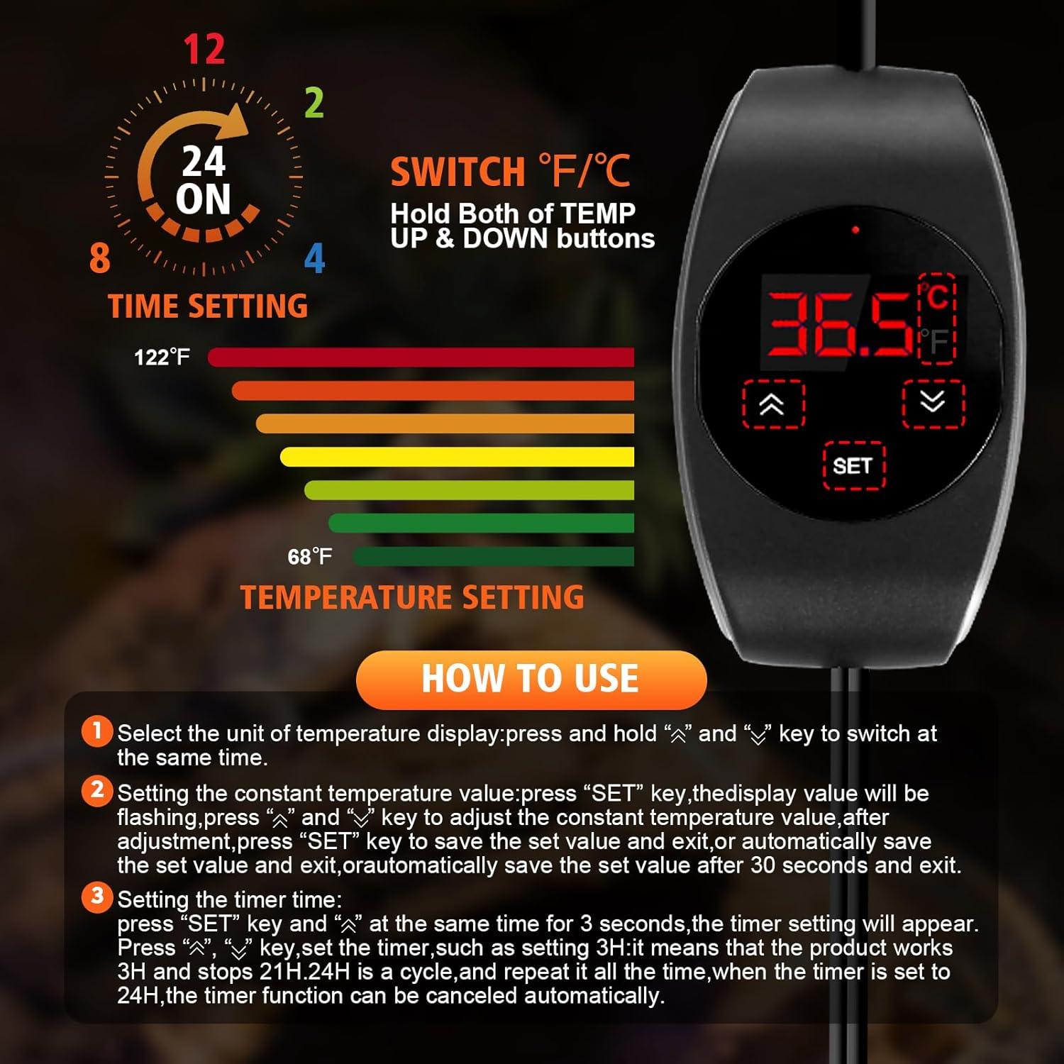 Termostato PID Dimming XFP para Reptiles y Germinación 300W