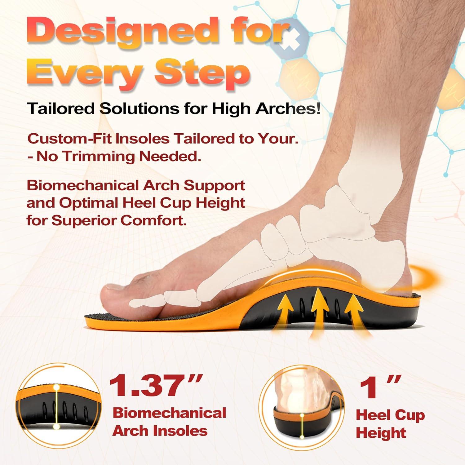 Plantillas Ortopédicas XPACS para Fasciitis Plantar - Soporte Alto