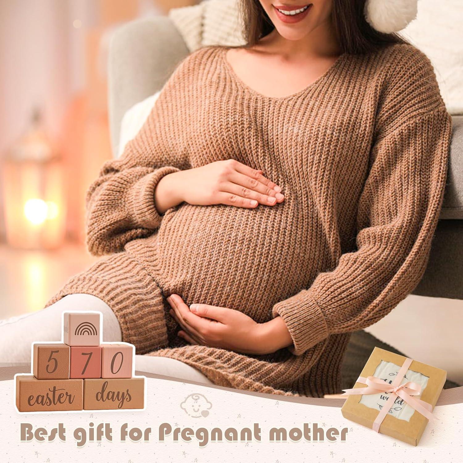 Juego de bloques de hitos mensuales para bebés - Rosa - 6 piezas