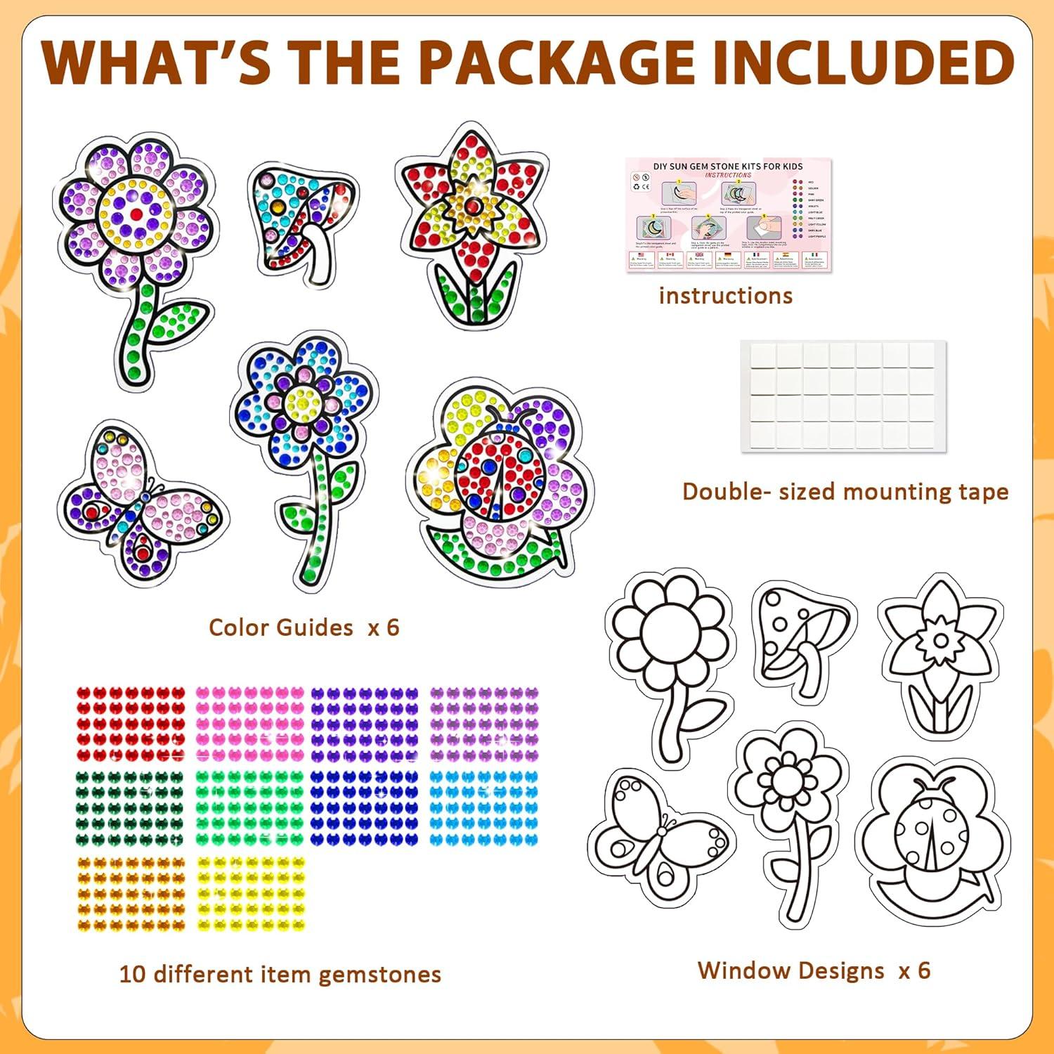 Kits de Manualidades de Ventana de Diamante Yazhiji - 6 Diseños para Niños