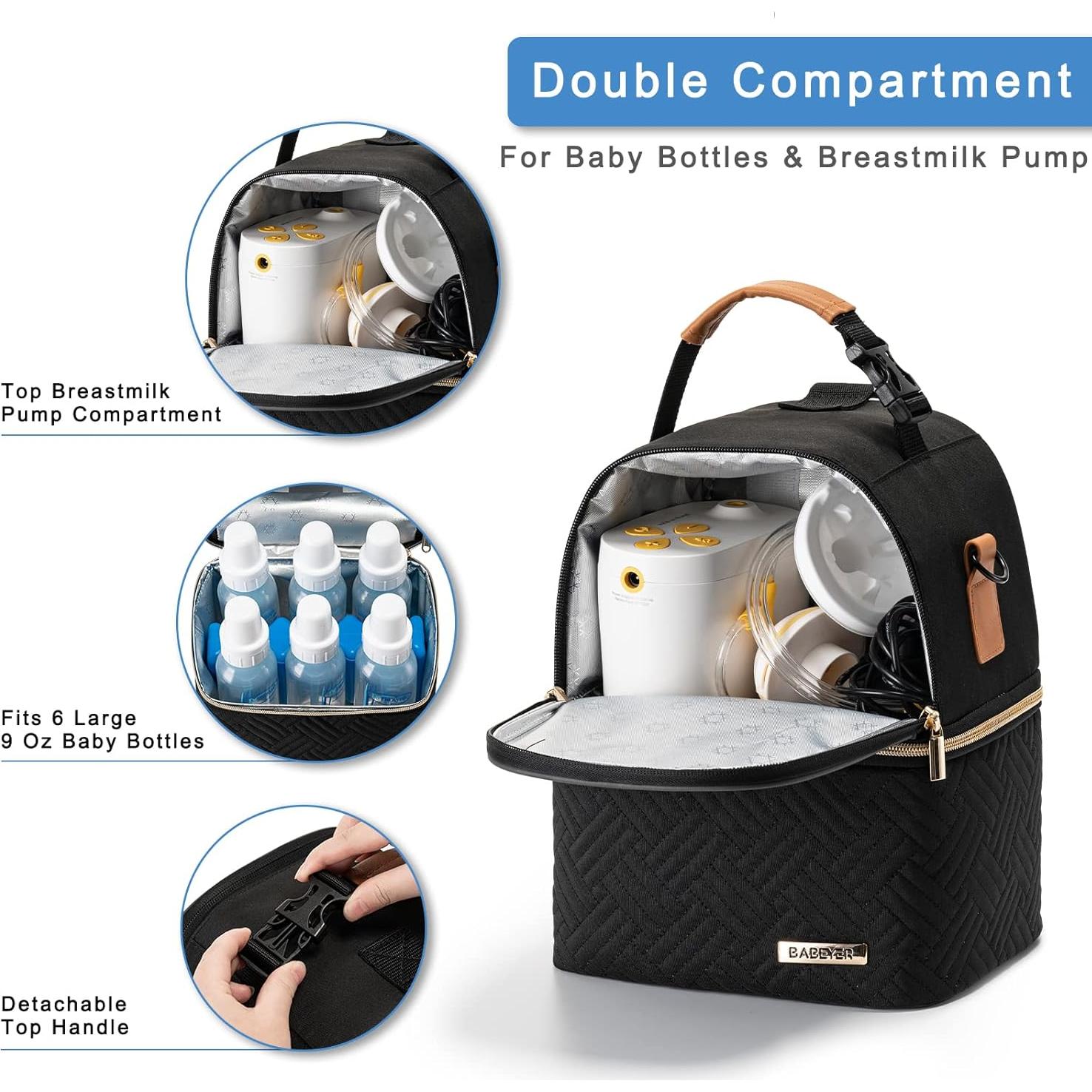 Bolsa Enfriadora para Leche Materna BABEYER - 6 Biberones 266 ml