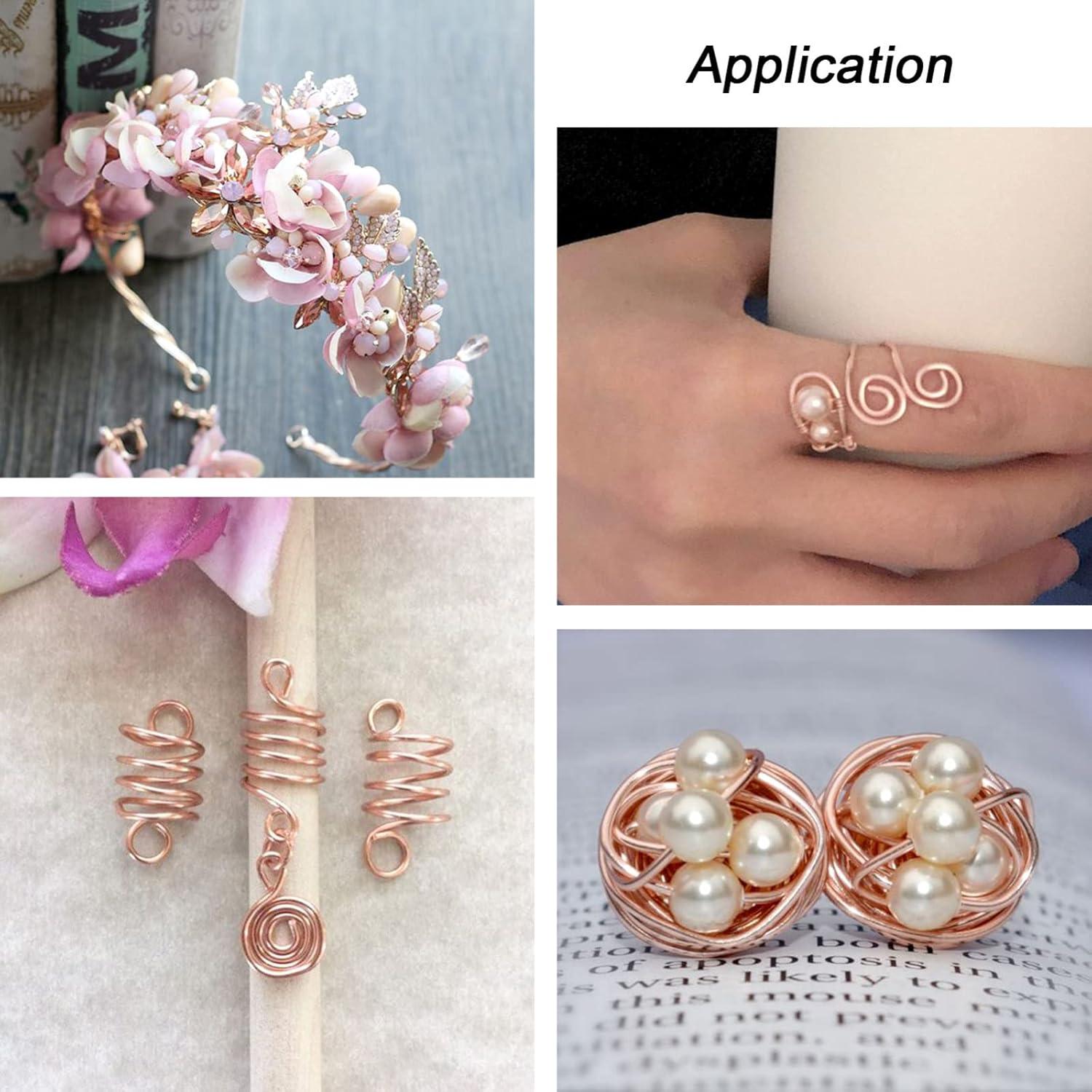 Alambre de Cobre 8m PH PandaHall 0.8mm Oro Rosa para Joyería