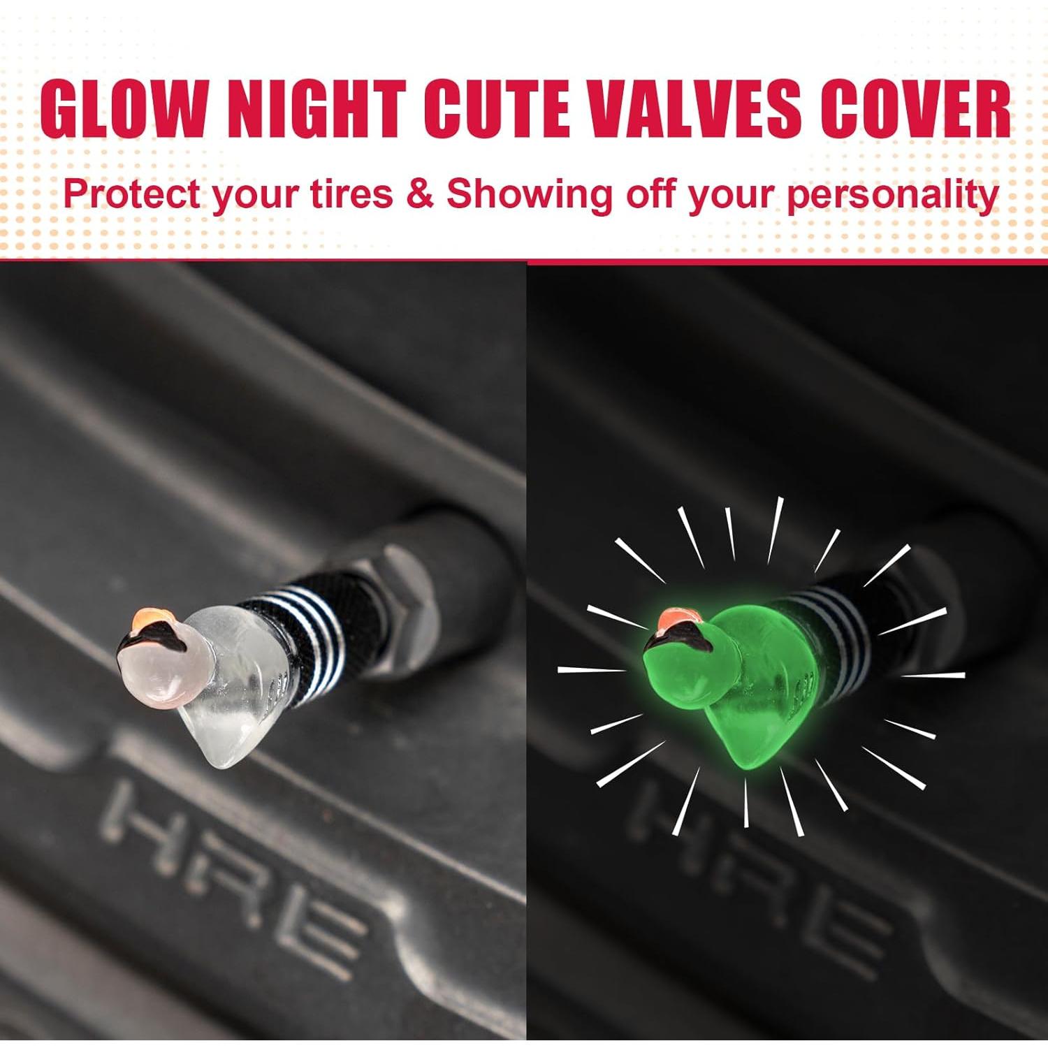 4 Tapas de Válvula de Neumático Rislobx Patito Divertido