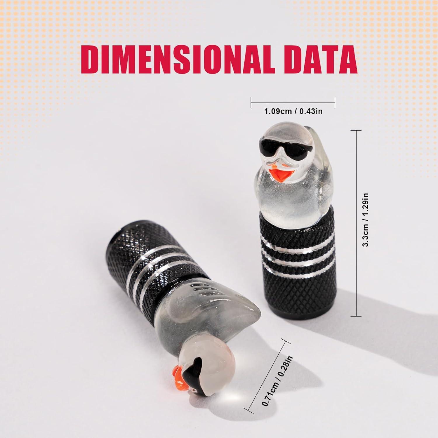 4 Tapas de Válvula de Neumático Rislobx Patito Divertido