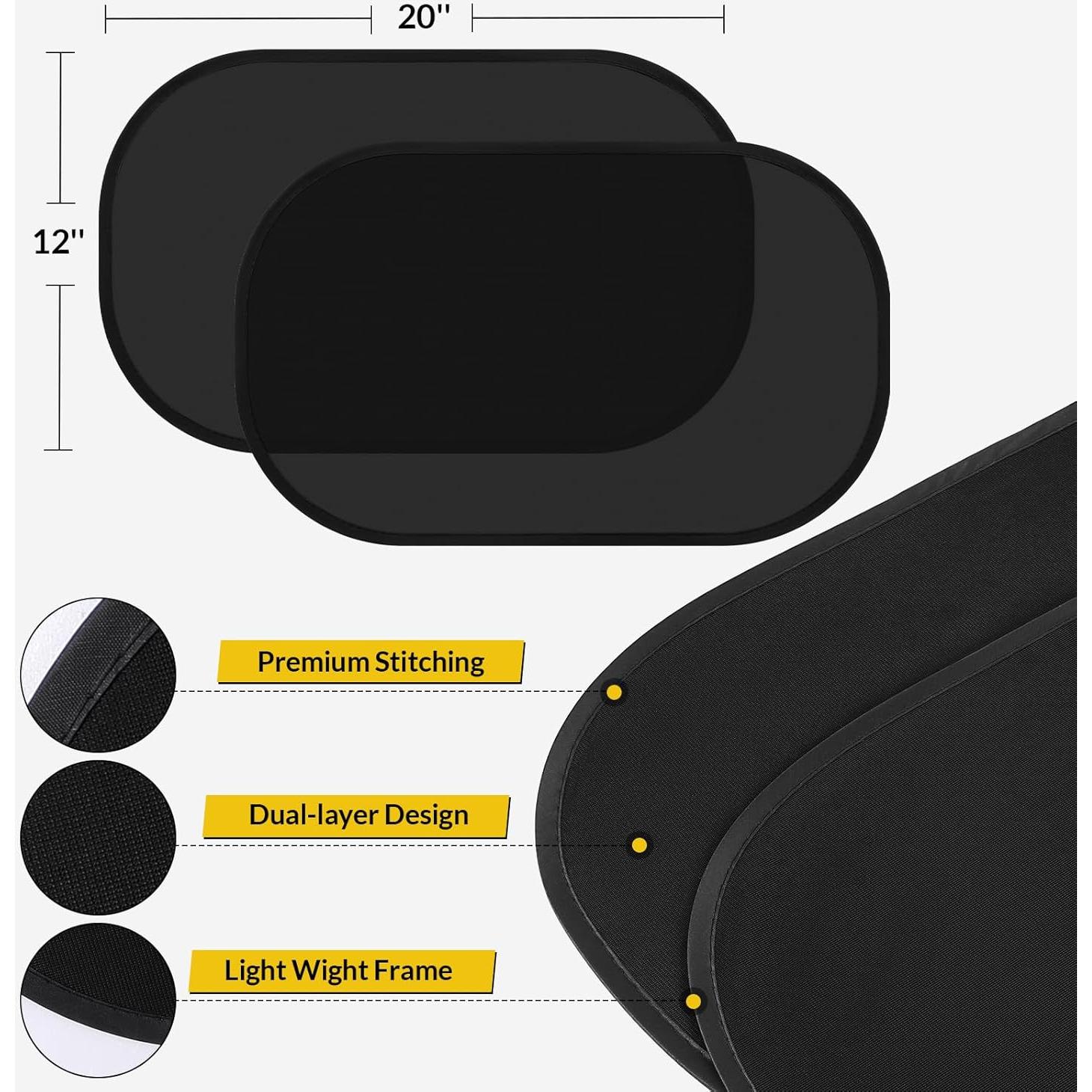 Paquete de 2 Sombrillas para Ventanas de Auto Clothclose 50x31cm