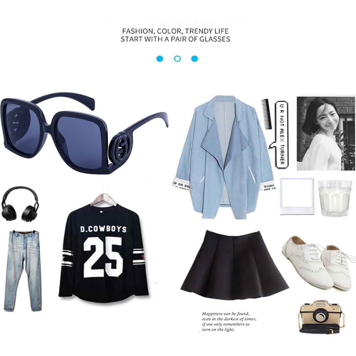 Gafas de sol grandes BCUYCF para mujeres con protección UV