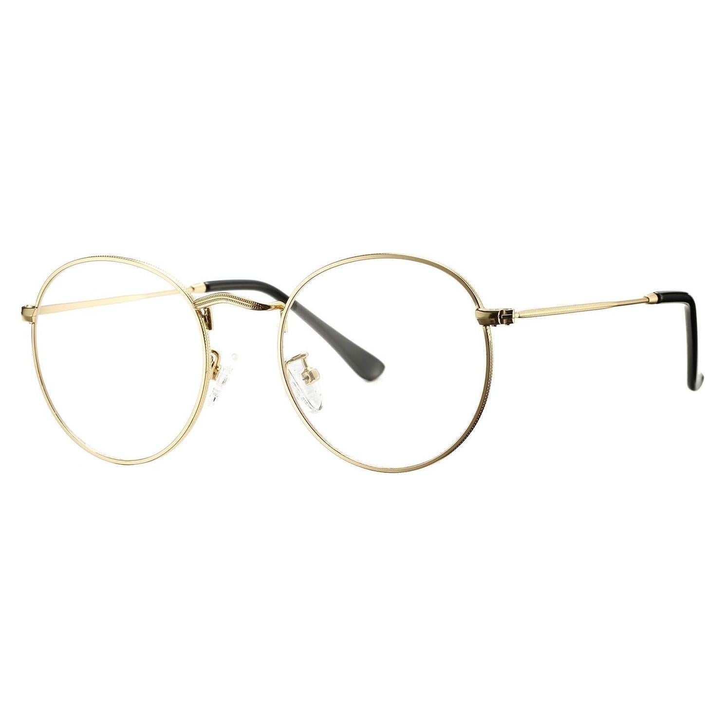 Gafas Pro Acme Clásicas Redondas Metal Dorado Lentes Claros