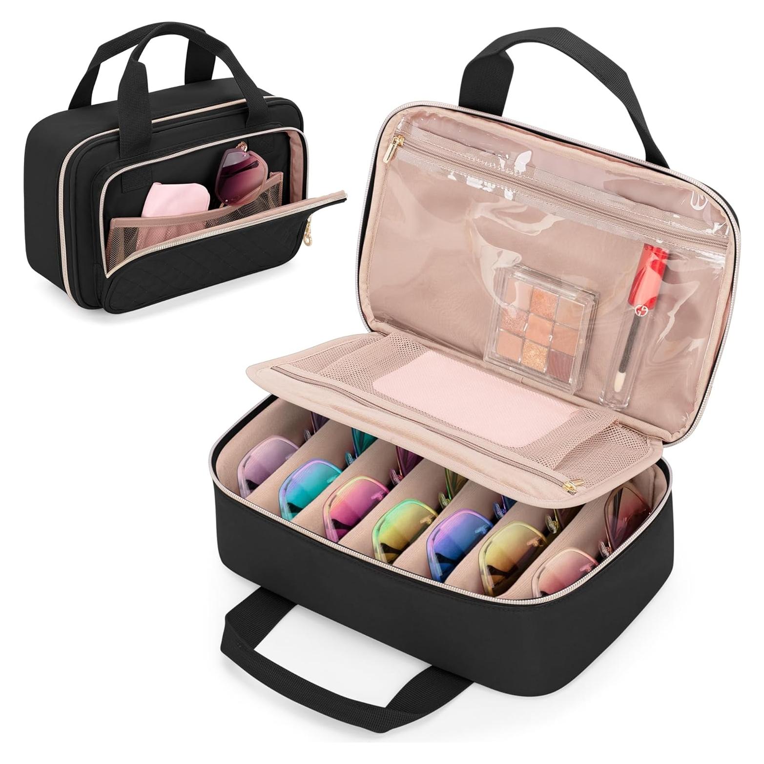 Organizador de Gafas de Sol Teamoy Negro, Bolsa de Viaje Ajustable