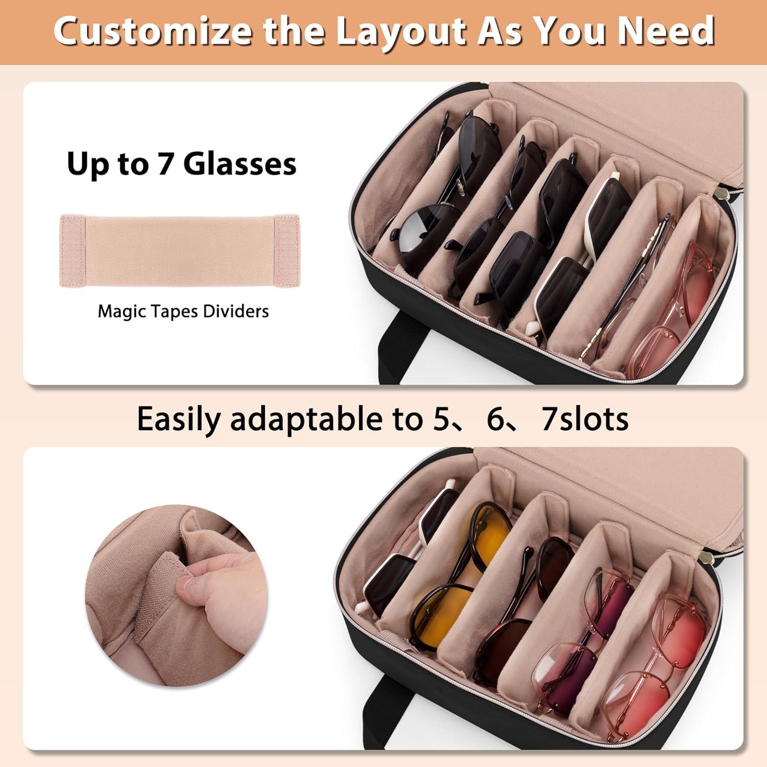 Organizador de Gafas de Sol Teamoy Negro, Bolsa de Viaje Ajustable