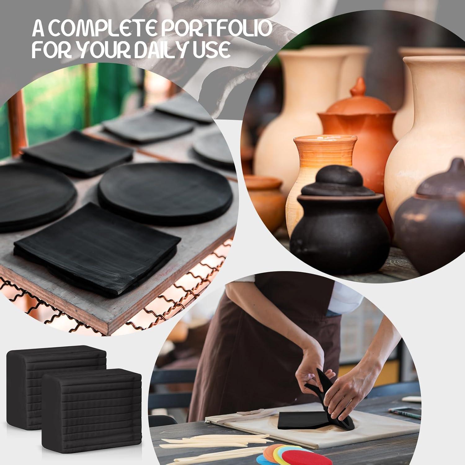 Kit de Arcilla de Modelado Feifeiya 2x900g Negro + Herramientas