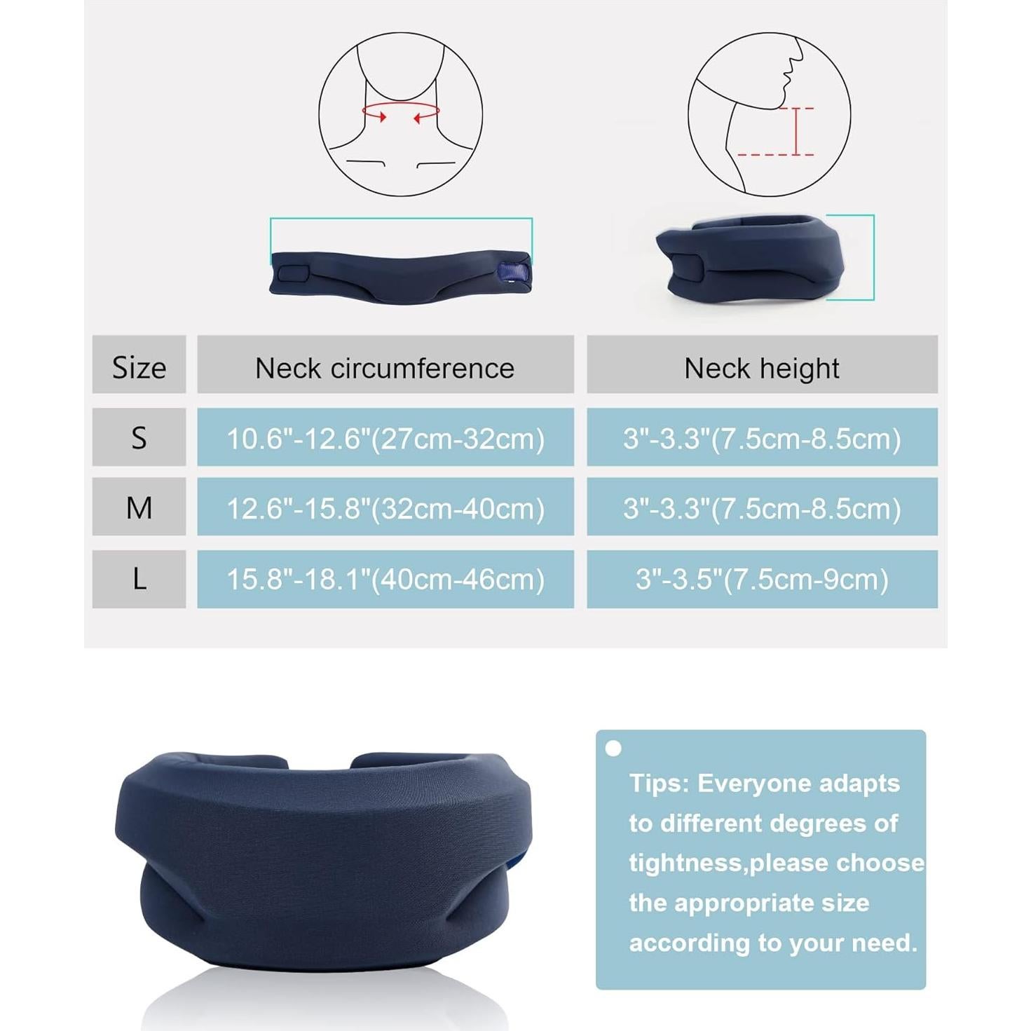 Collarín cervical BLABOK azul pequeño para alivio de dolor