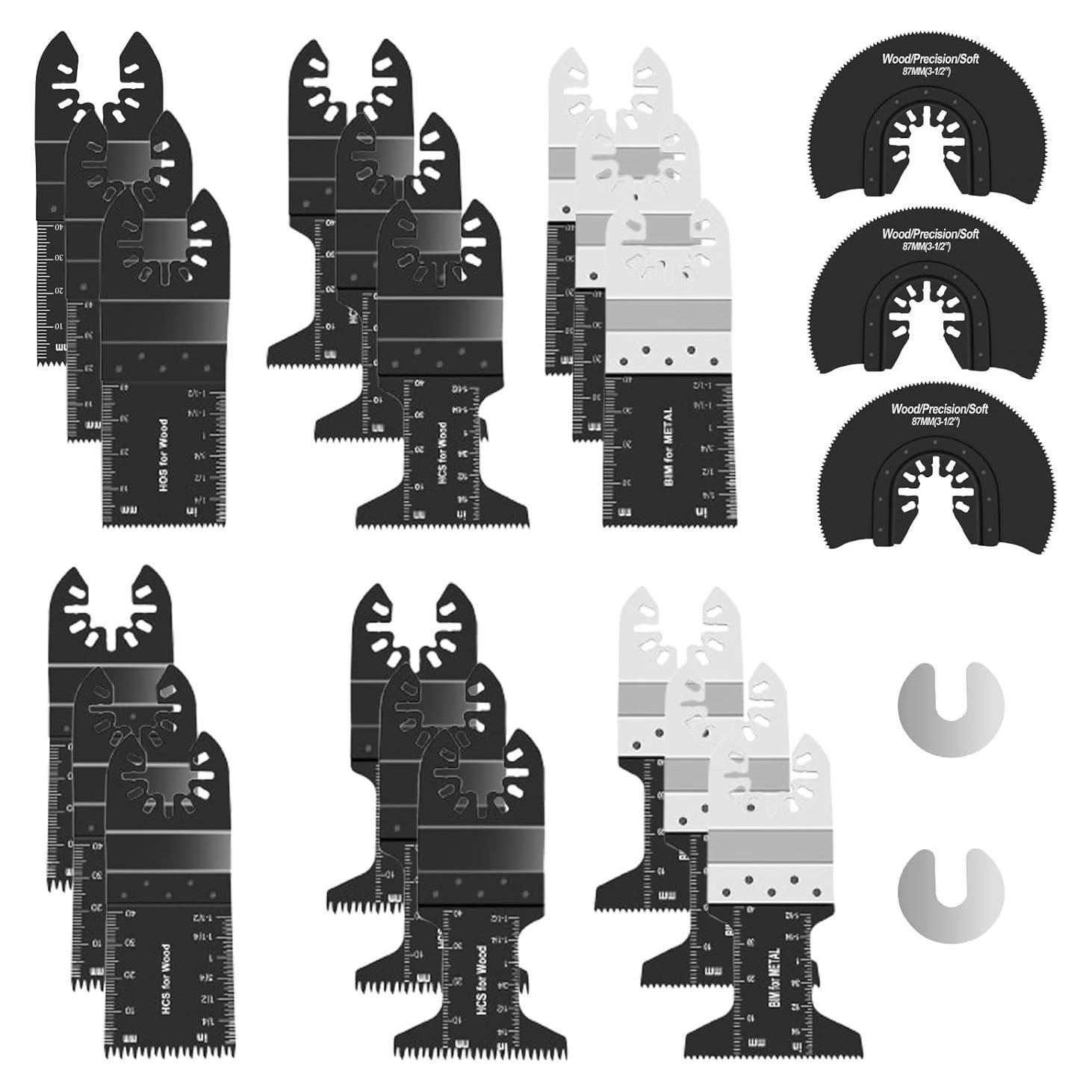 23 Piezas Hojas de Sierra Oscilante Farady para Madera y Metal